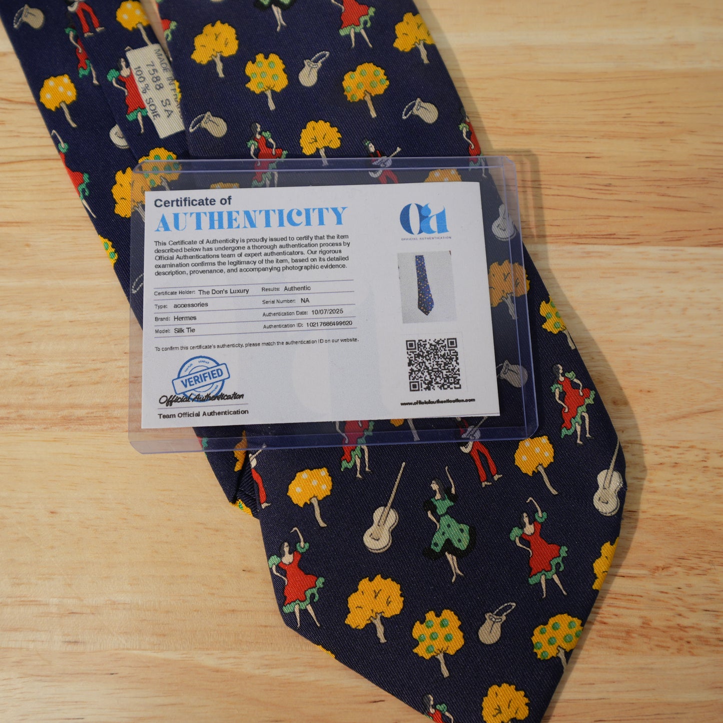 HERMES 100% Silk Tie