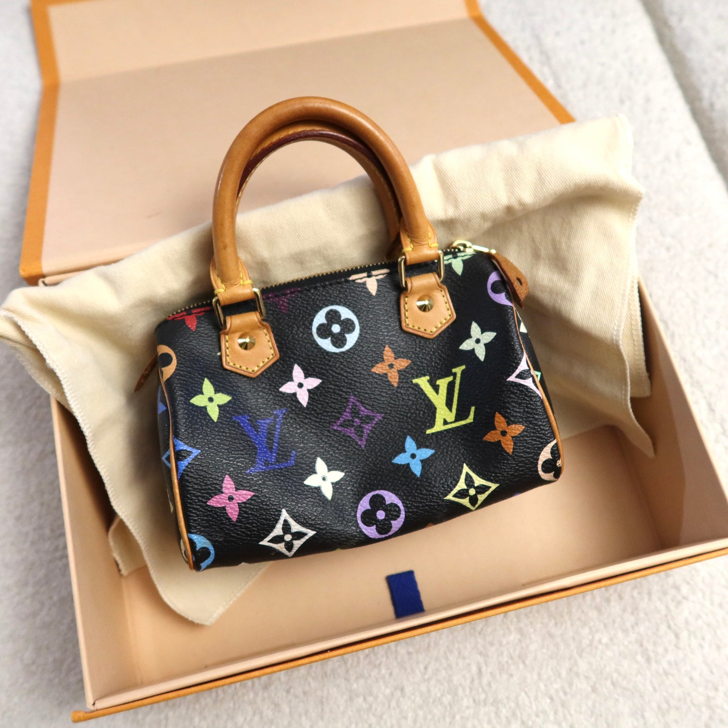 Louis Vuitton Murakami Black Multicolor Nano Speedy Vintage