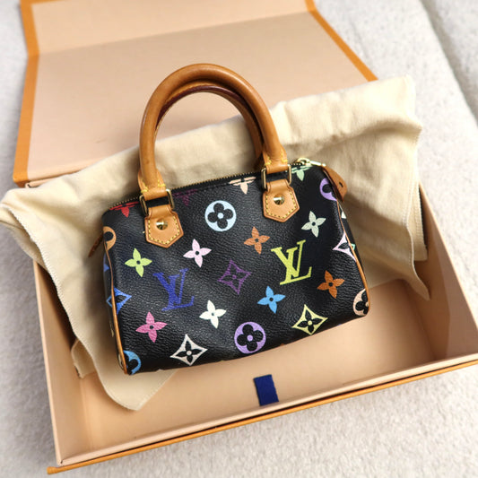 Louis Vuitton Murakami Black Multicolor Nano Speedy Vintage