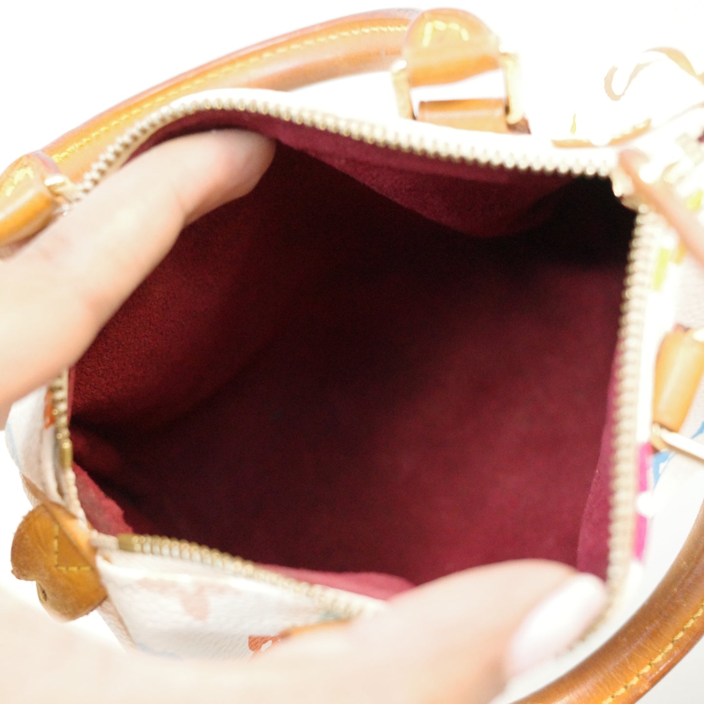 Louis Vuitton Murakami White Multicolor Nano Speedy Vintage