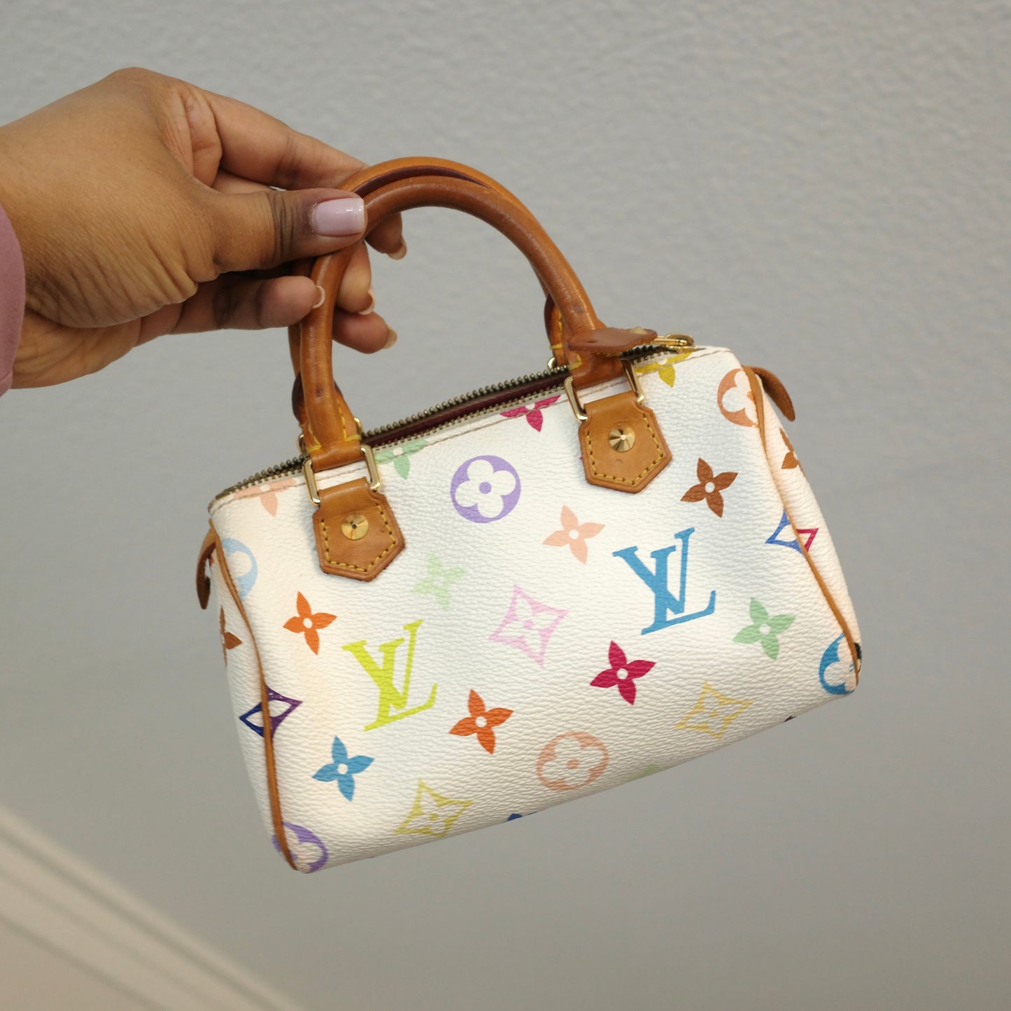 Louis Vuitton Murakami White Multicolor Nano Speedy Vintage