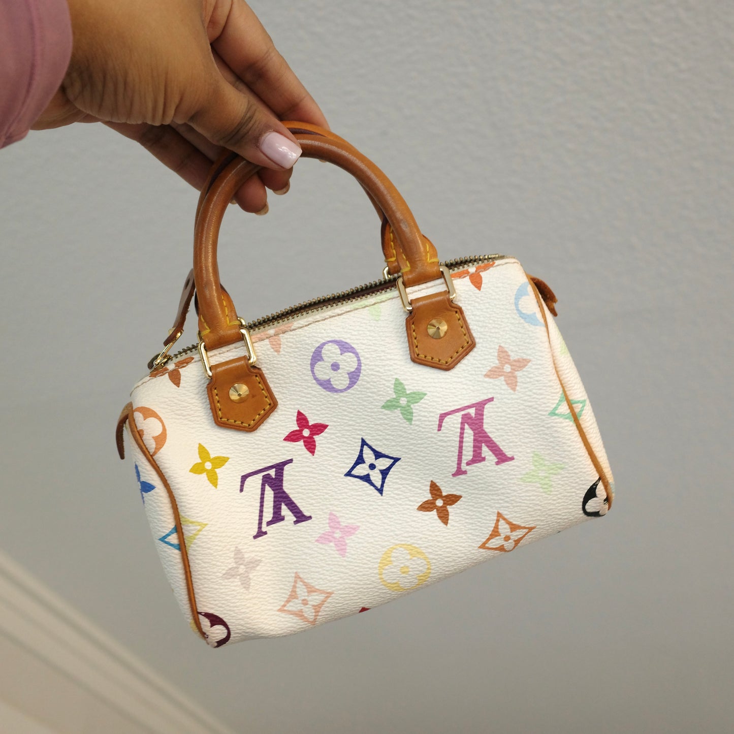 Louis Vuitton Murakami White Multicolor Nano Speedy Vintage