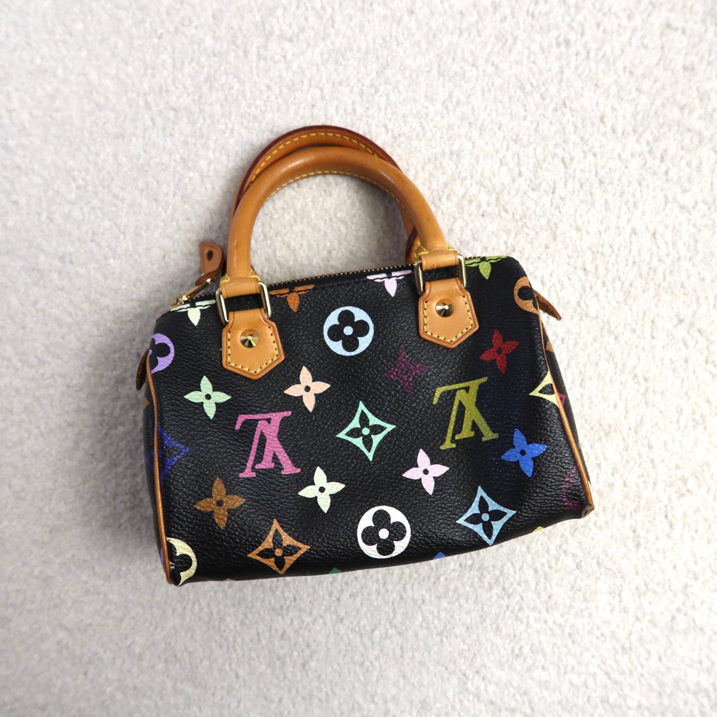 Louis Vuitton Murakami Black Multicolor Nano Speedy Vintage