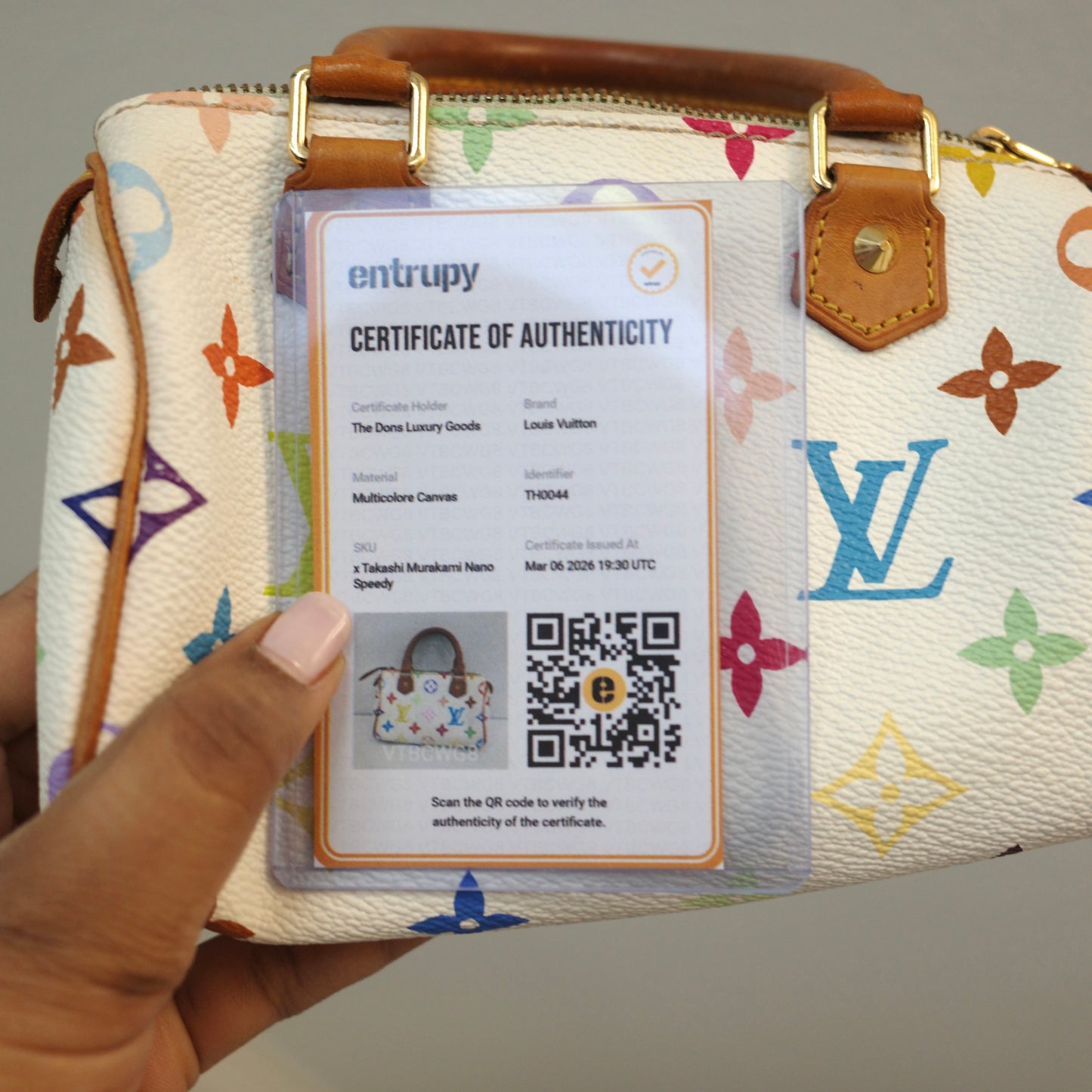 Louis Vuitton Murakami White Multicolor Nano Speedy Vintage
