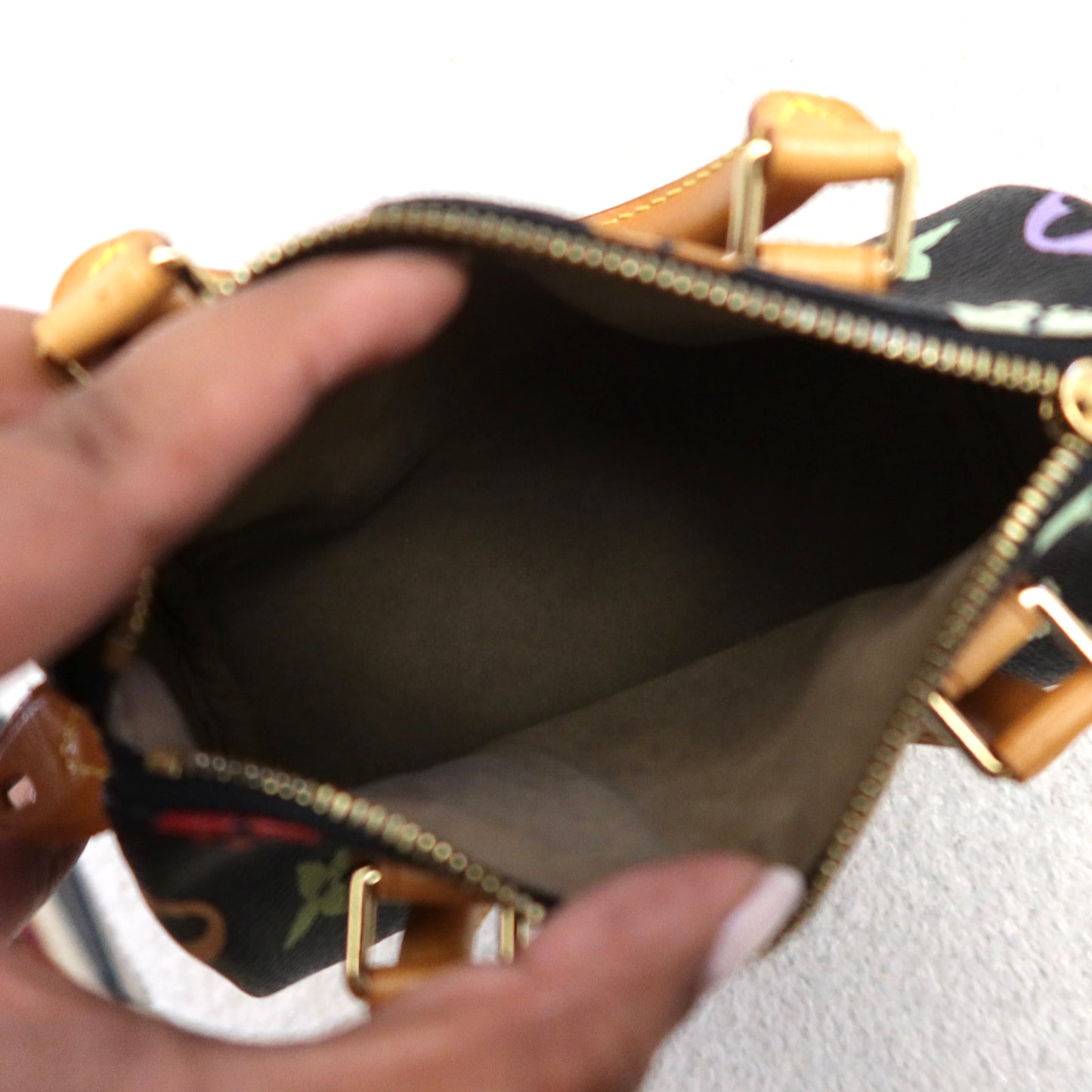 Louis Vuitton Murakami Black Multicolor Nano Speedy Vintage