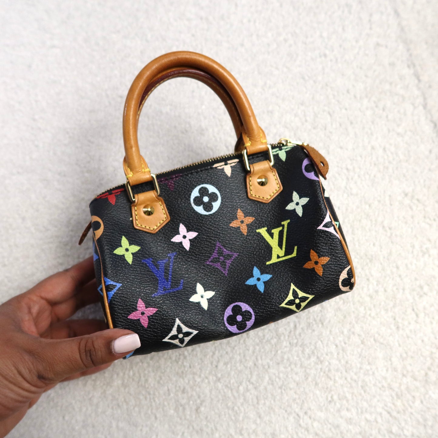 Louis Vuitton Murakami Black Multicolor Nano Speedy Vintage