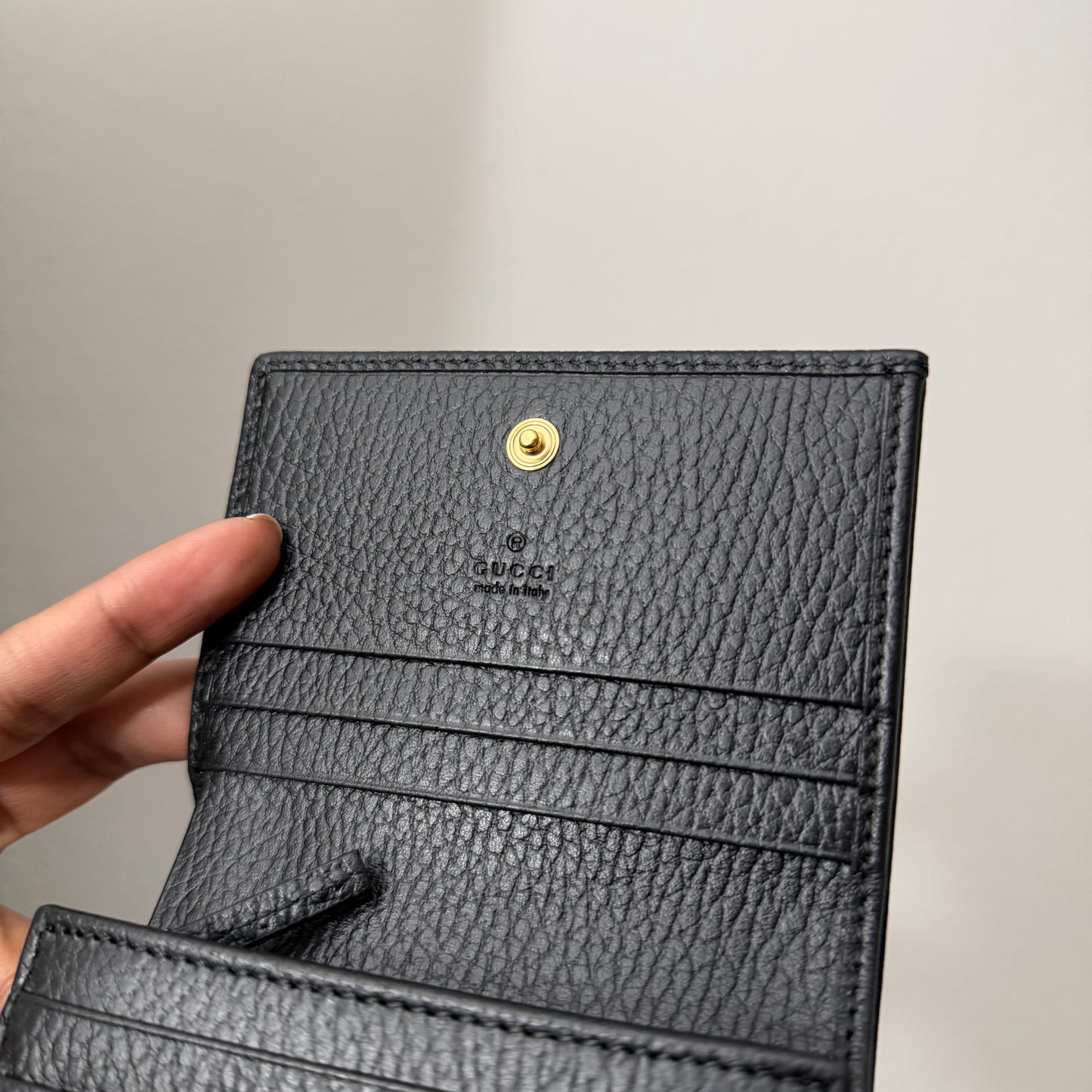 GUCCI Leather Flap Wallet