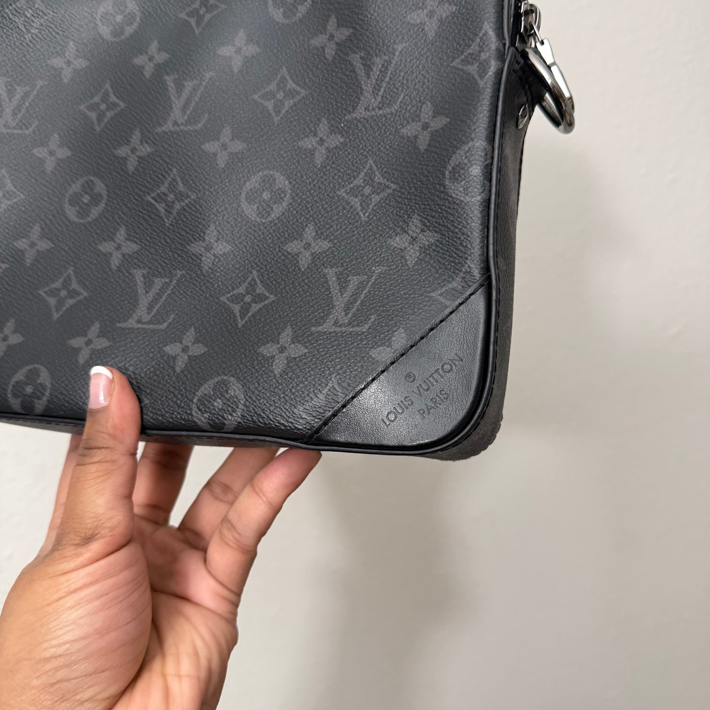 LOUIS VUITTON Monogram Eclipse Trio Large Pochette Only