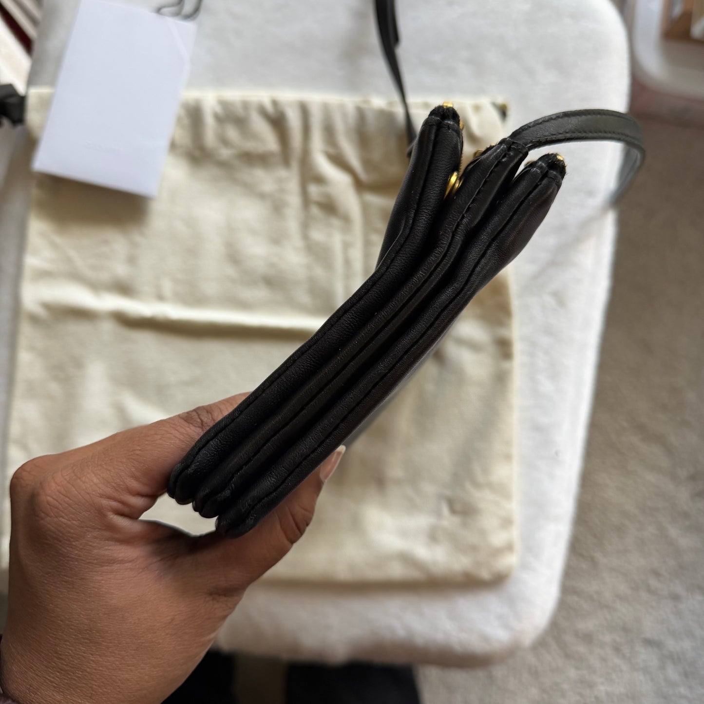 CELINE Trio Black Leather Crossbody