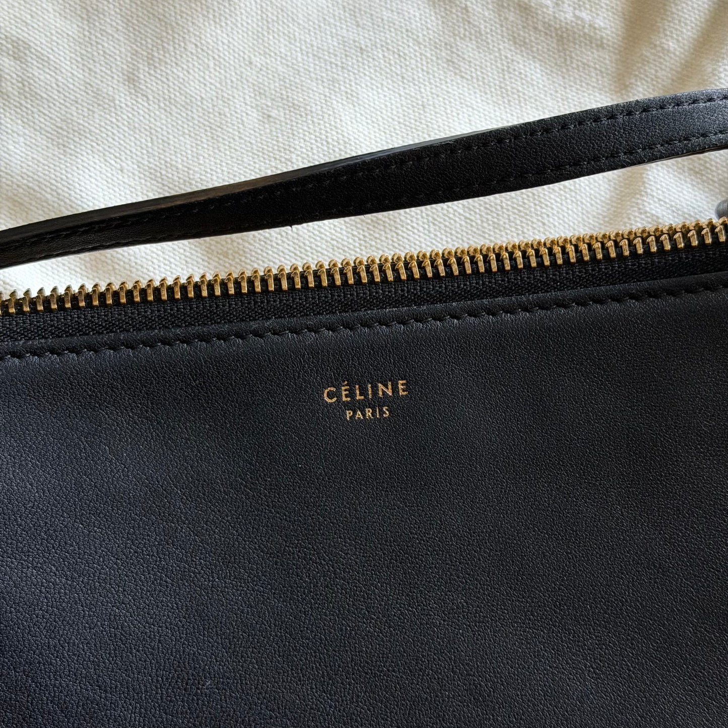 CELINE Trio Black Leather Crossbody