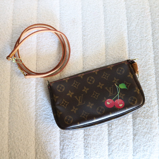 LOUIS VUITTON Monogram Murakami Cherries Pochette Accessoires