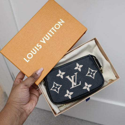 LOUIS VUITTON Black Bicolor Empreinte Mini Pochette