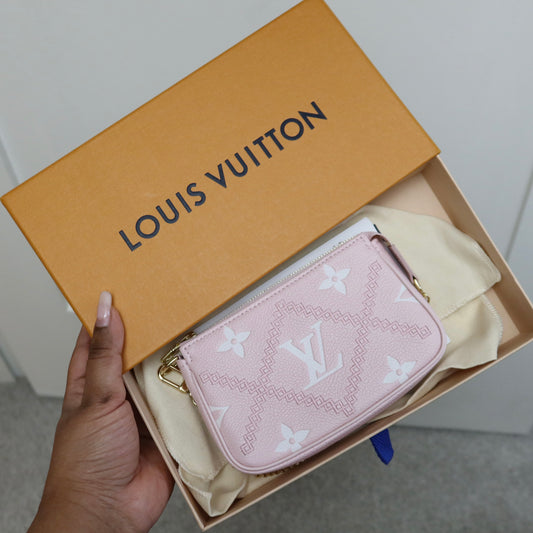 LOUIS VUITTON Pink Bicolor Empreinte Mini Pochette