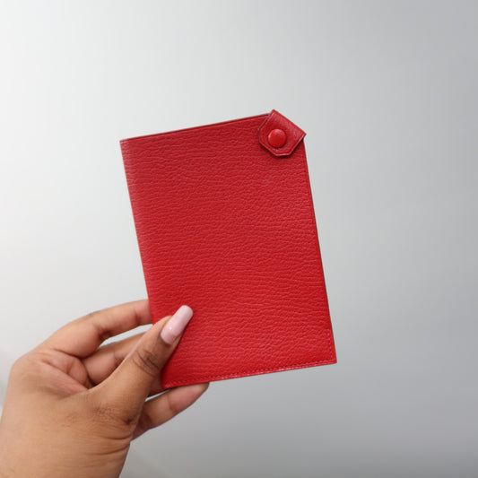 HERMES Tarmac Passport Holder Red