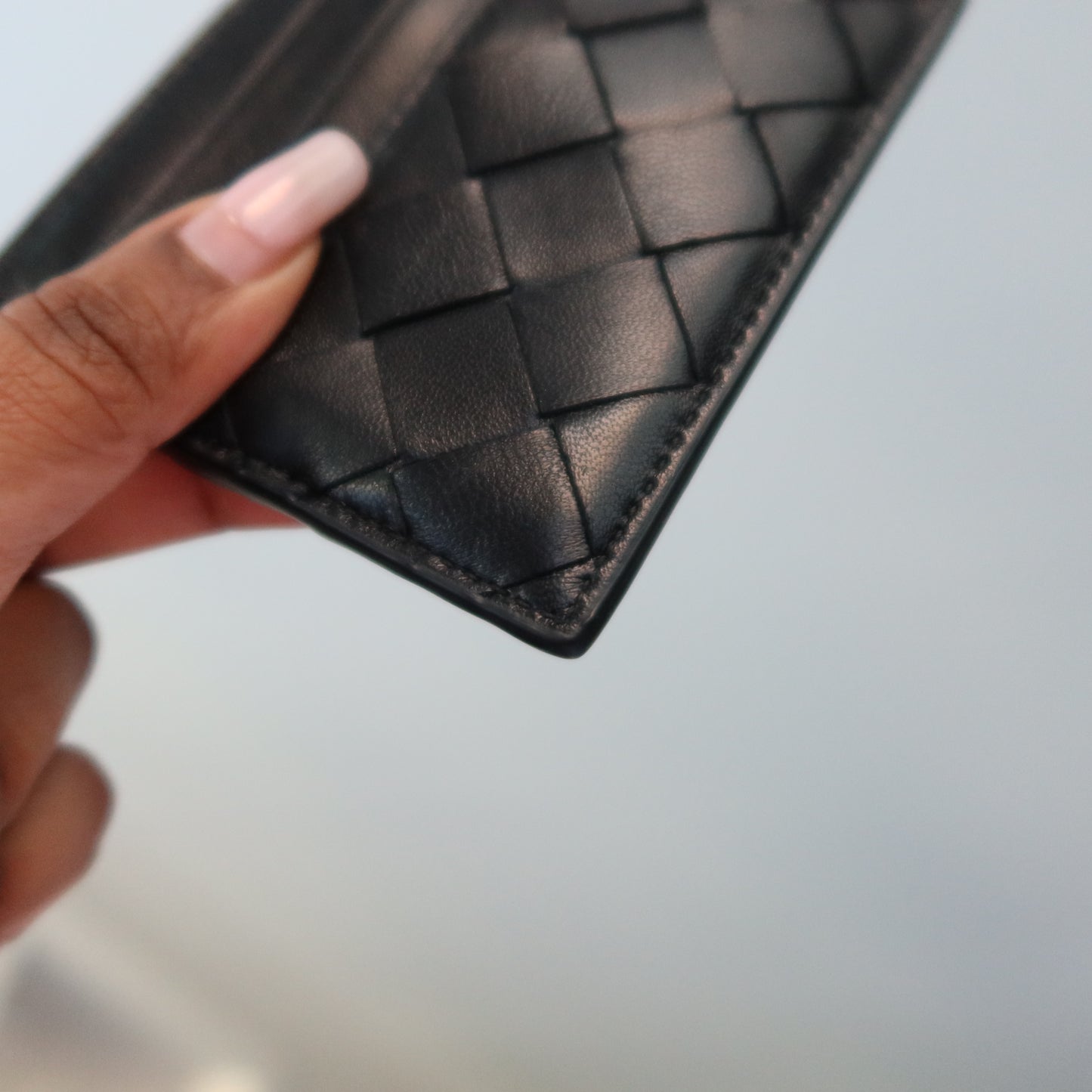 BOTTEGA VENETA Intrecciato Leather Card Case Black