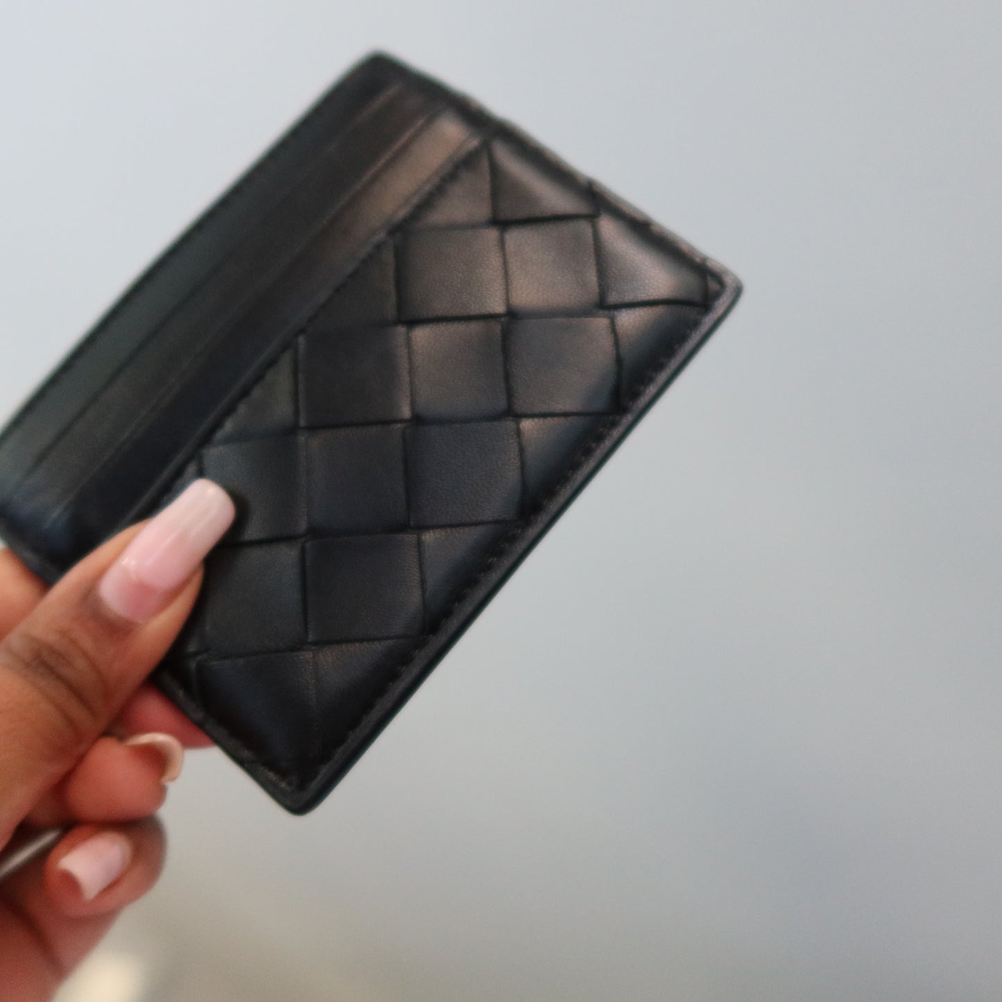 BOTTEGA VENETA Intrecciato Leather Card Case Black