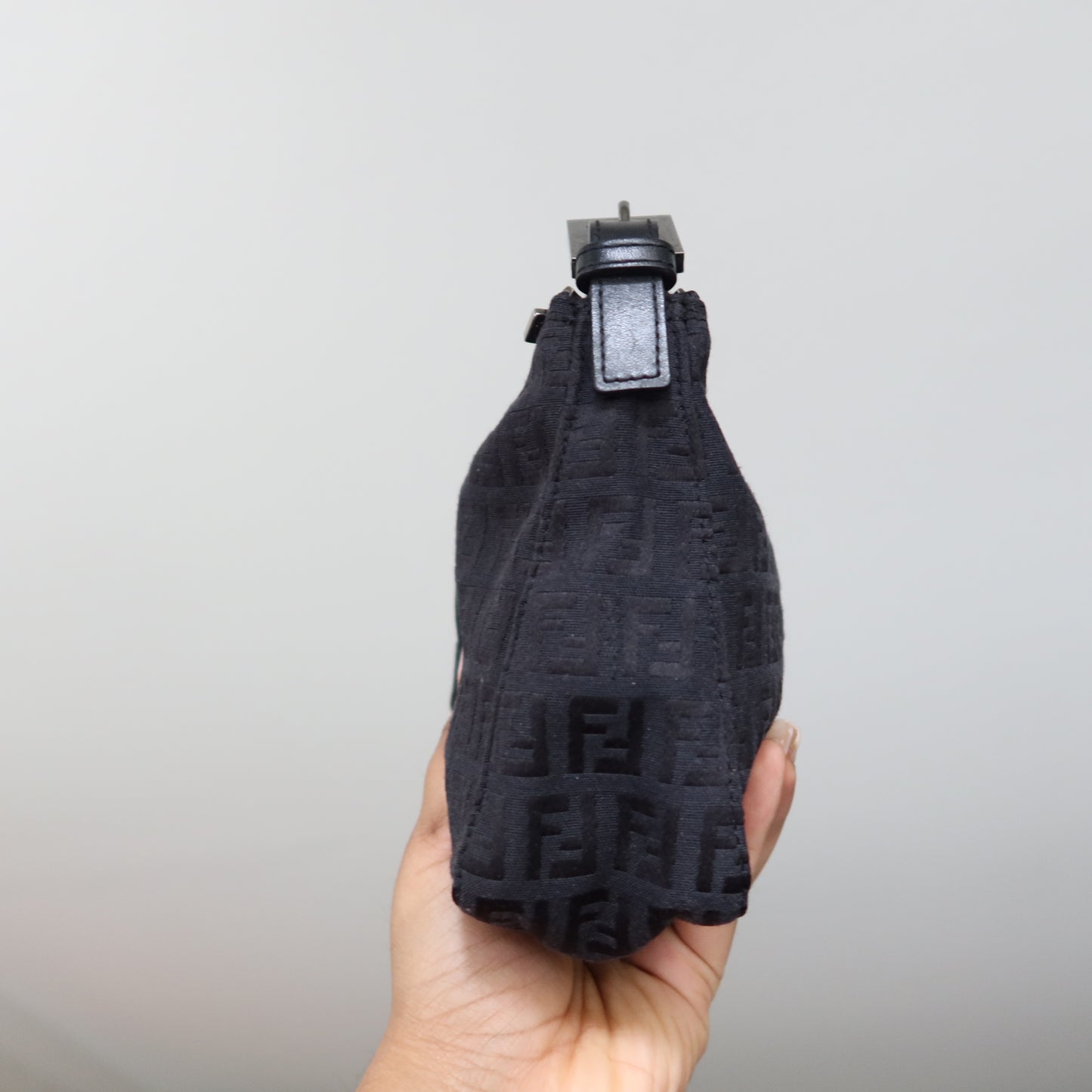 FENDI Zucca Black Zipper Pouch