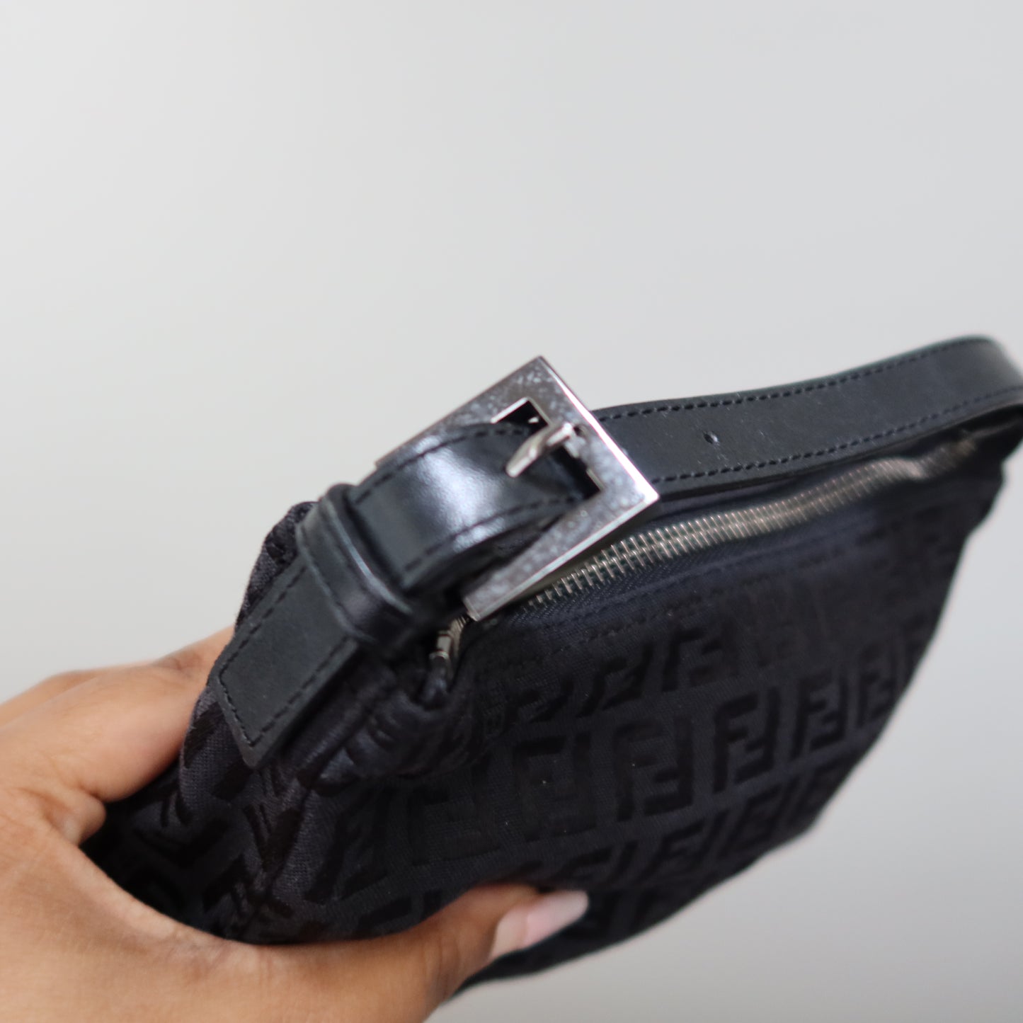 FENDI Zucca Black Zipper Pouch
