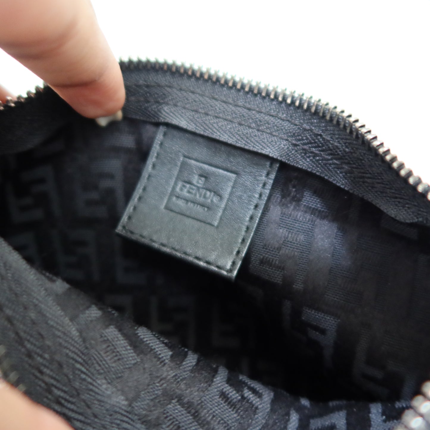FENDI Zucca Black Zipper Pouch