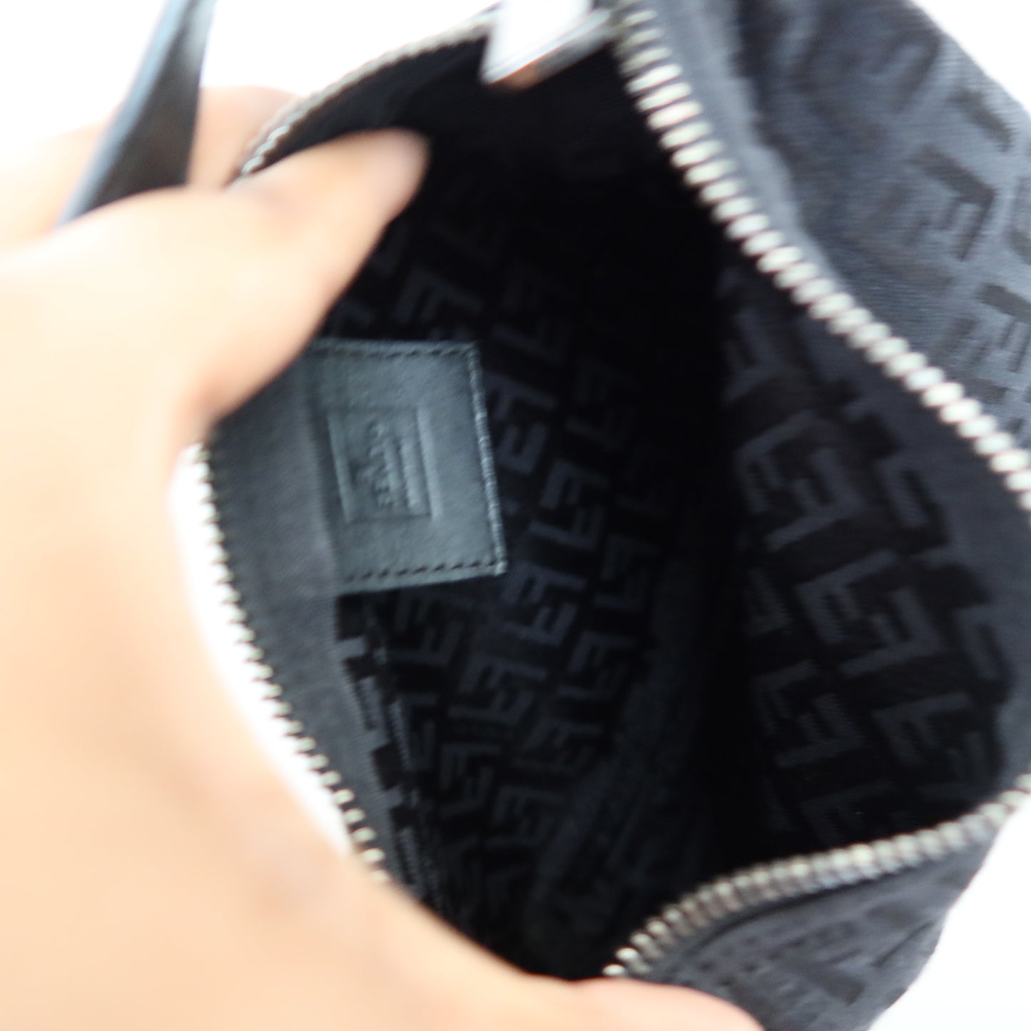 FENDI Zucca Black Zipper Pouch