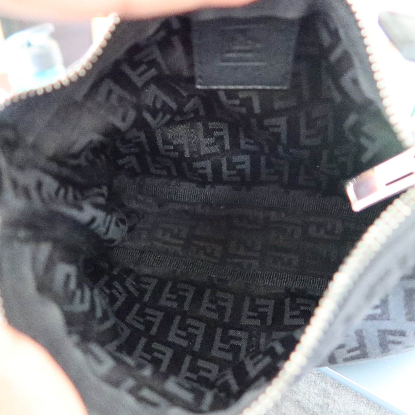 FENDI Zucca Black Zipper Pouch