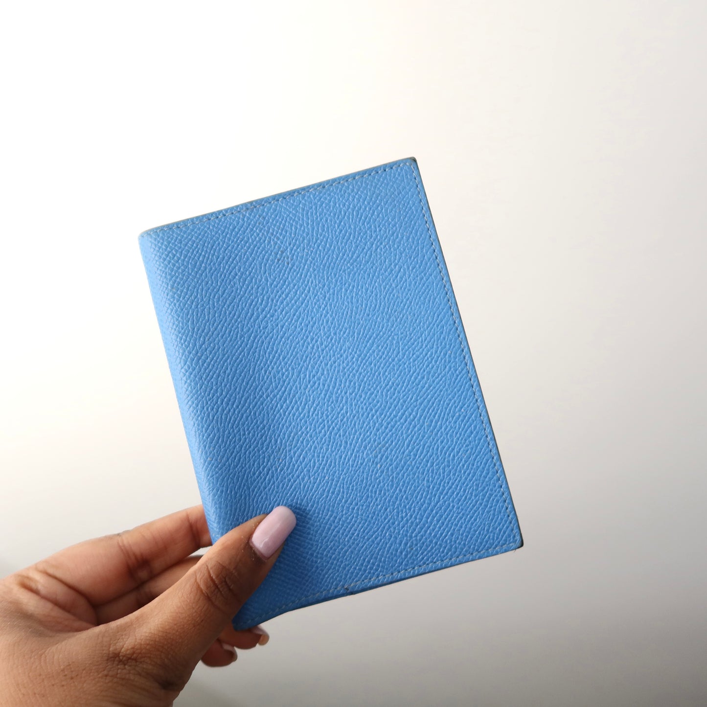 HERMES Epsom Leather Light Blue PM Agenda