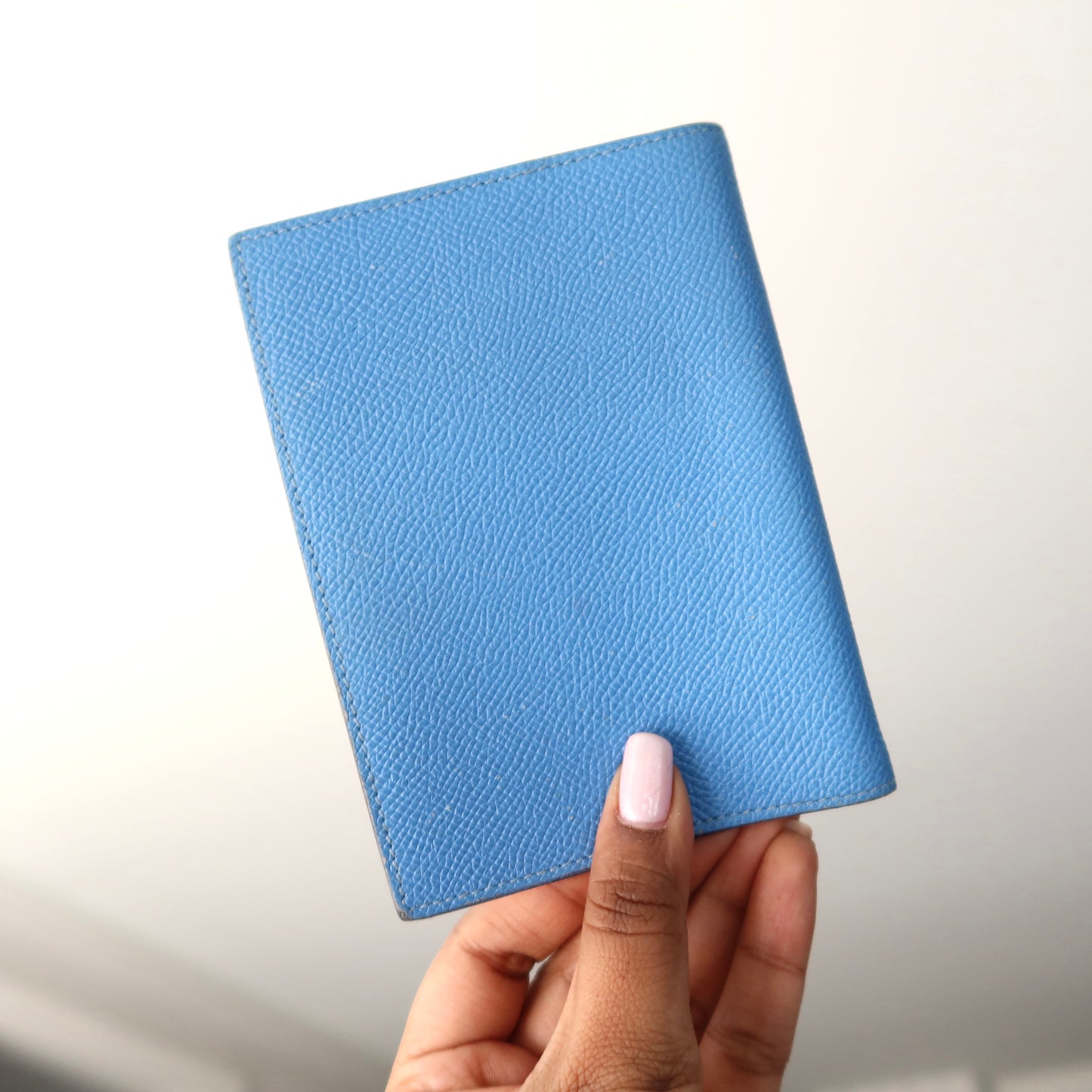 HERMES Epsom Leather Light Blue PM Agenda