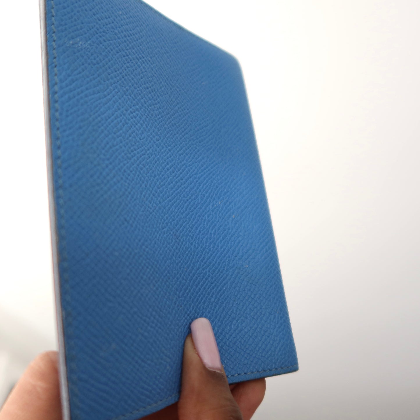 HERMES Epsom Leather Light Blue PM Agenda