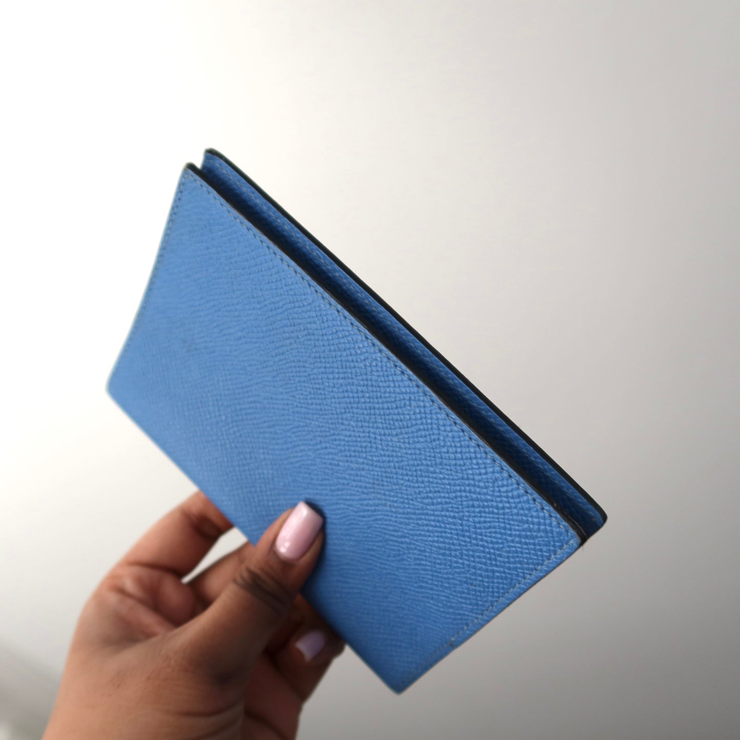 HERMES Epsom Leather Light Blue PM Agenda