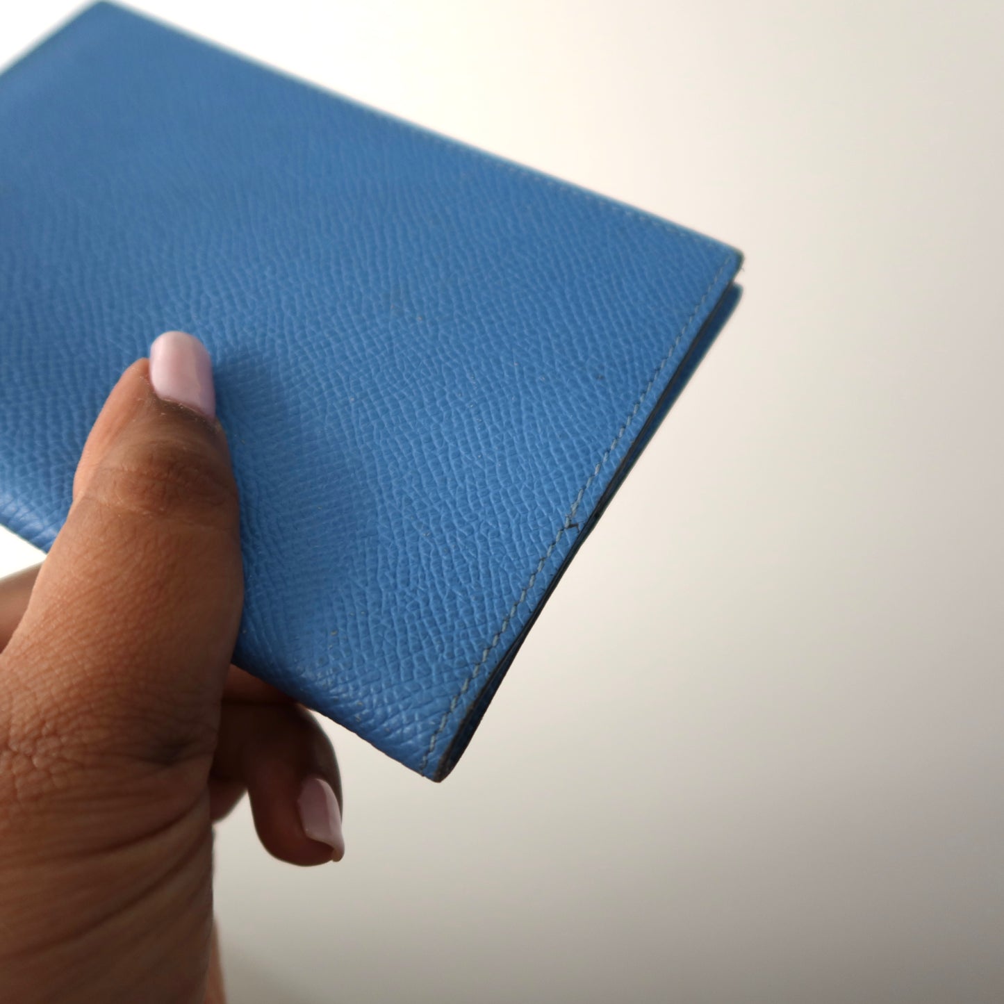HERMES Epsom Leather Light Blue PM Agenda