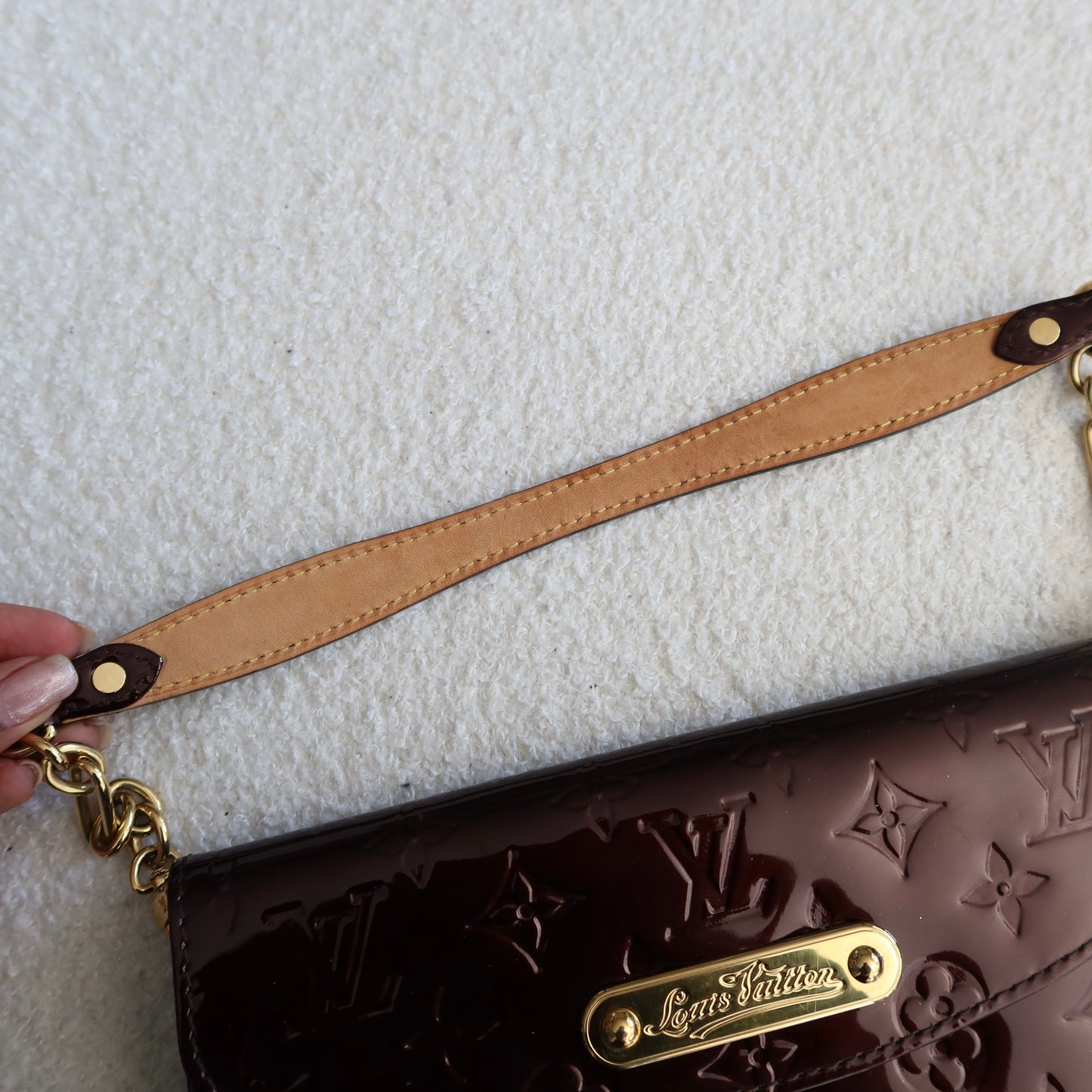 LOUIS VUITTON Sunset Boulevard Amarante Vernis Shoulder Bag