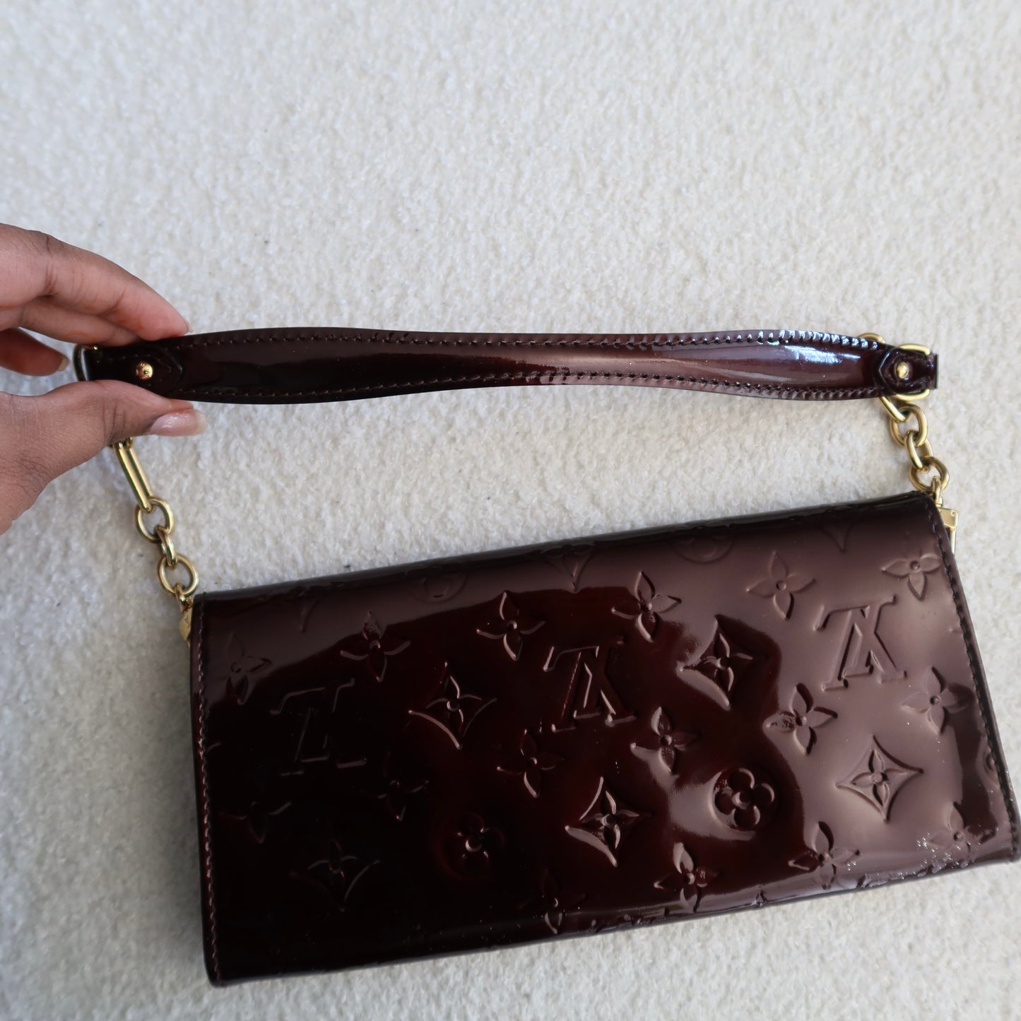 LOUIS VUITTON Sunset Boulevard Amarante Vernis Shoulder Bag