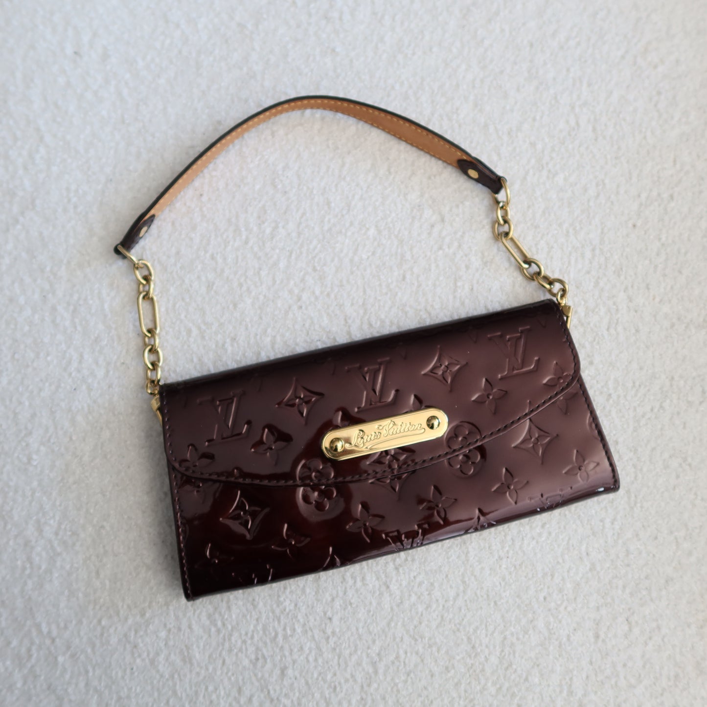 LOUIS VUITTON Sunset Boulevard Amarante Vernis Shoulder Bag