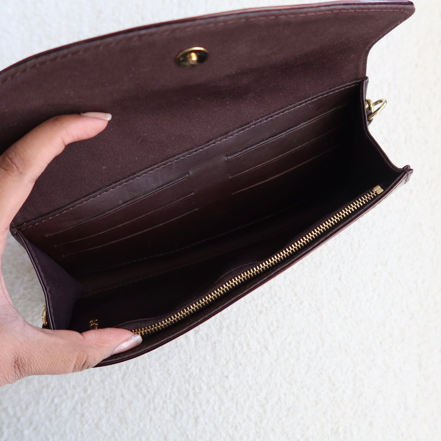 LOUIS VUITTON Sunset Boulevard Amarante Vernis Shoulder Bag