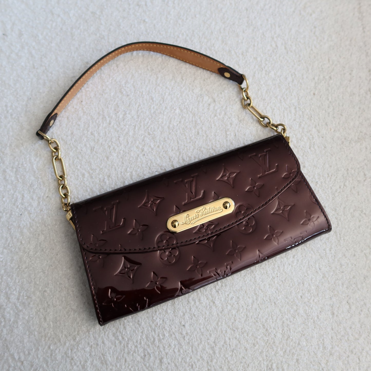 LOUIS VUITTON Sunset Boulevard Amarante Vernis Shoulder Bag