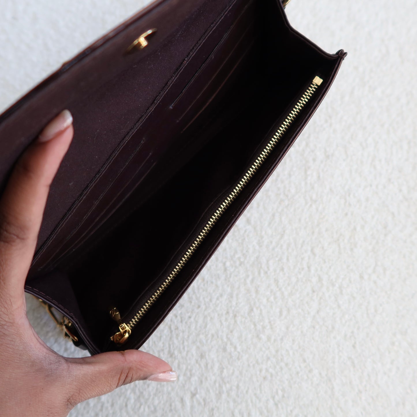 LOUIS VUITTON Sunset Boulevard Amarante Vernis Shoulder Bag