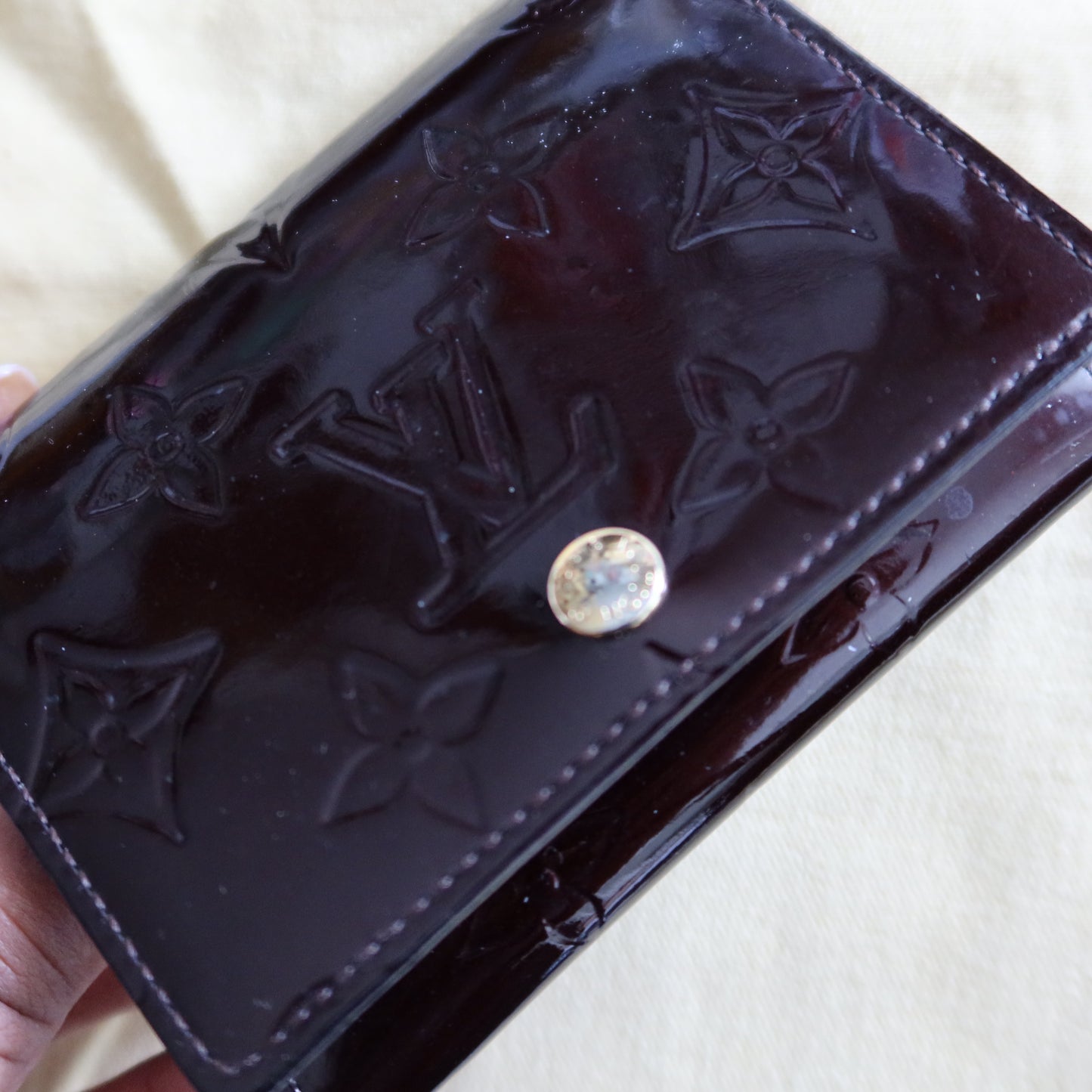 LOUIS VUITTON Amarante Vernis Envelope Business Card Holder
