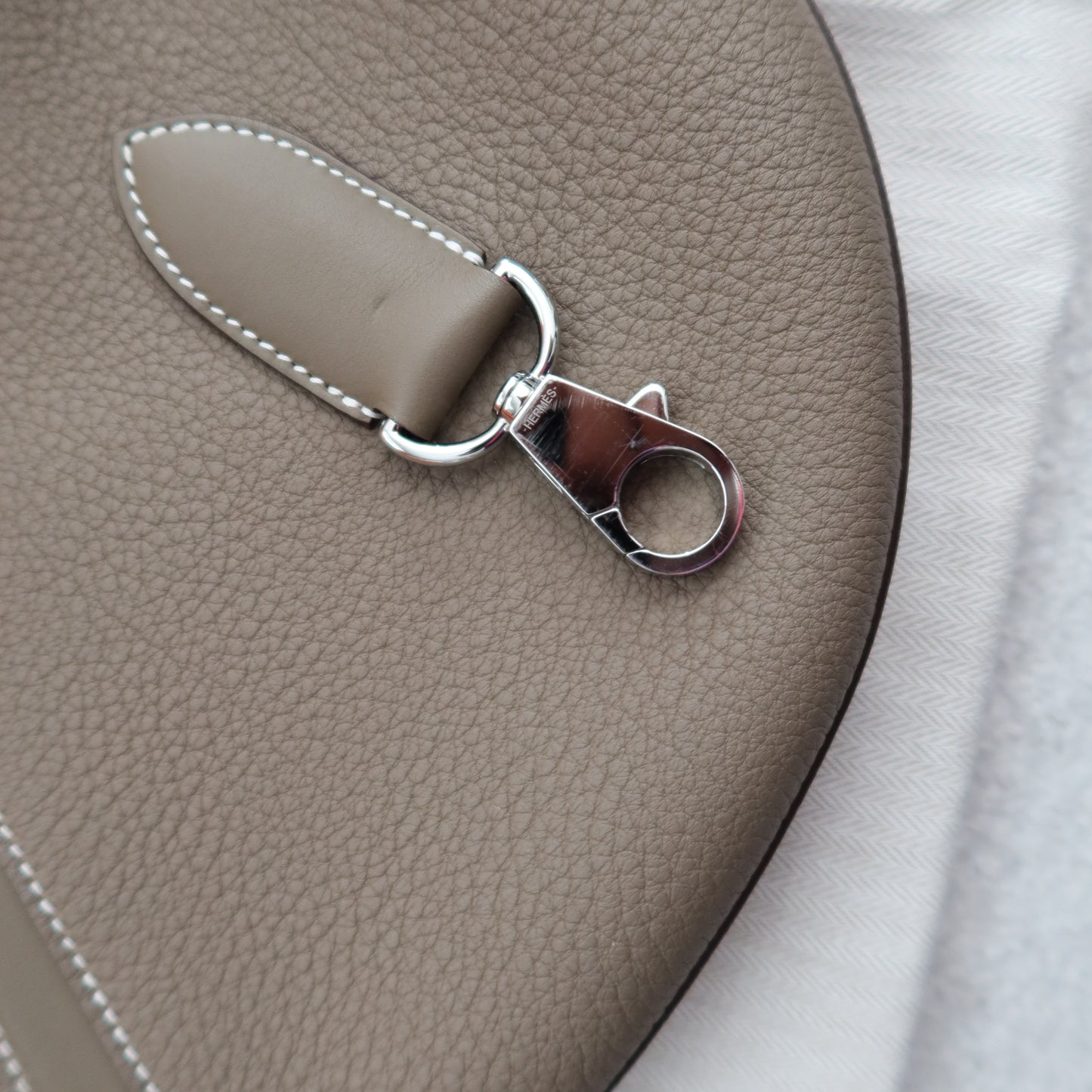 HERMES Etoupe Togo Petite Arcon with Palladium Hardware (PHW)