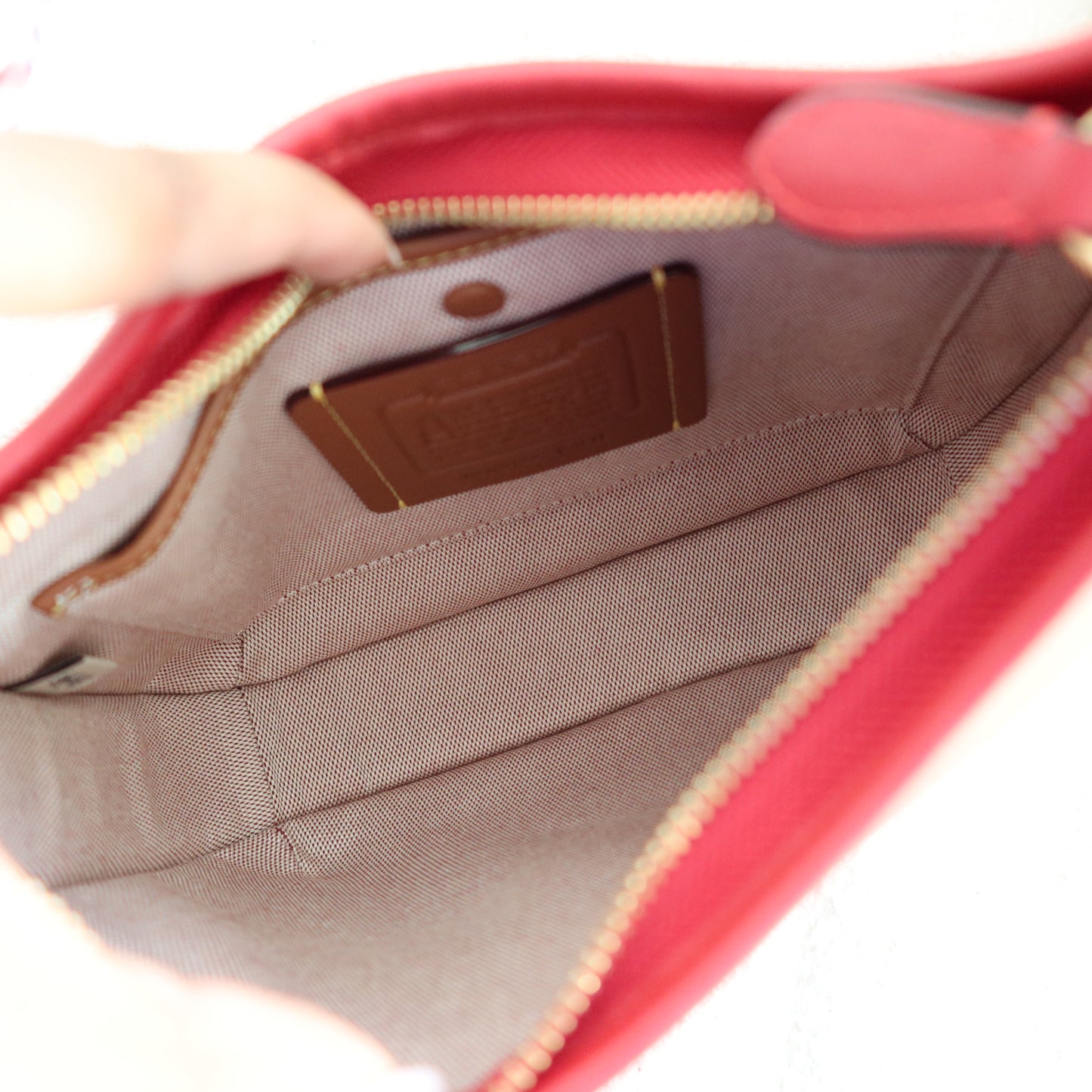 COACH Curve Zip Small Leather Shoulder Bag