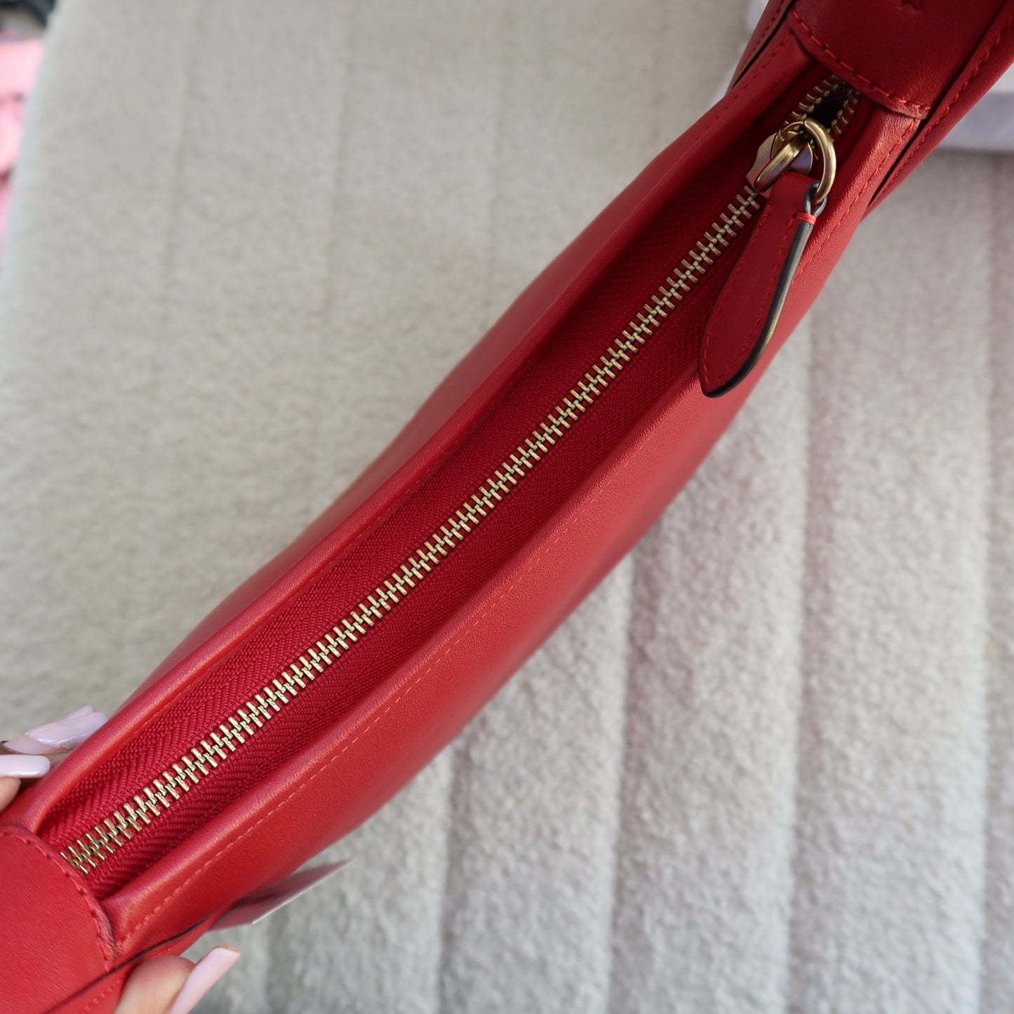 COACH Curve Zip Small Leather Shoulder Bag
