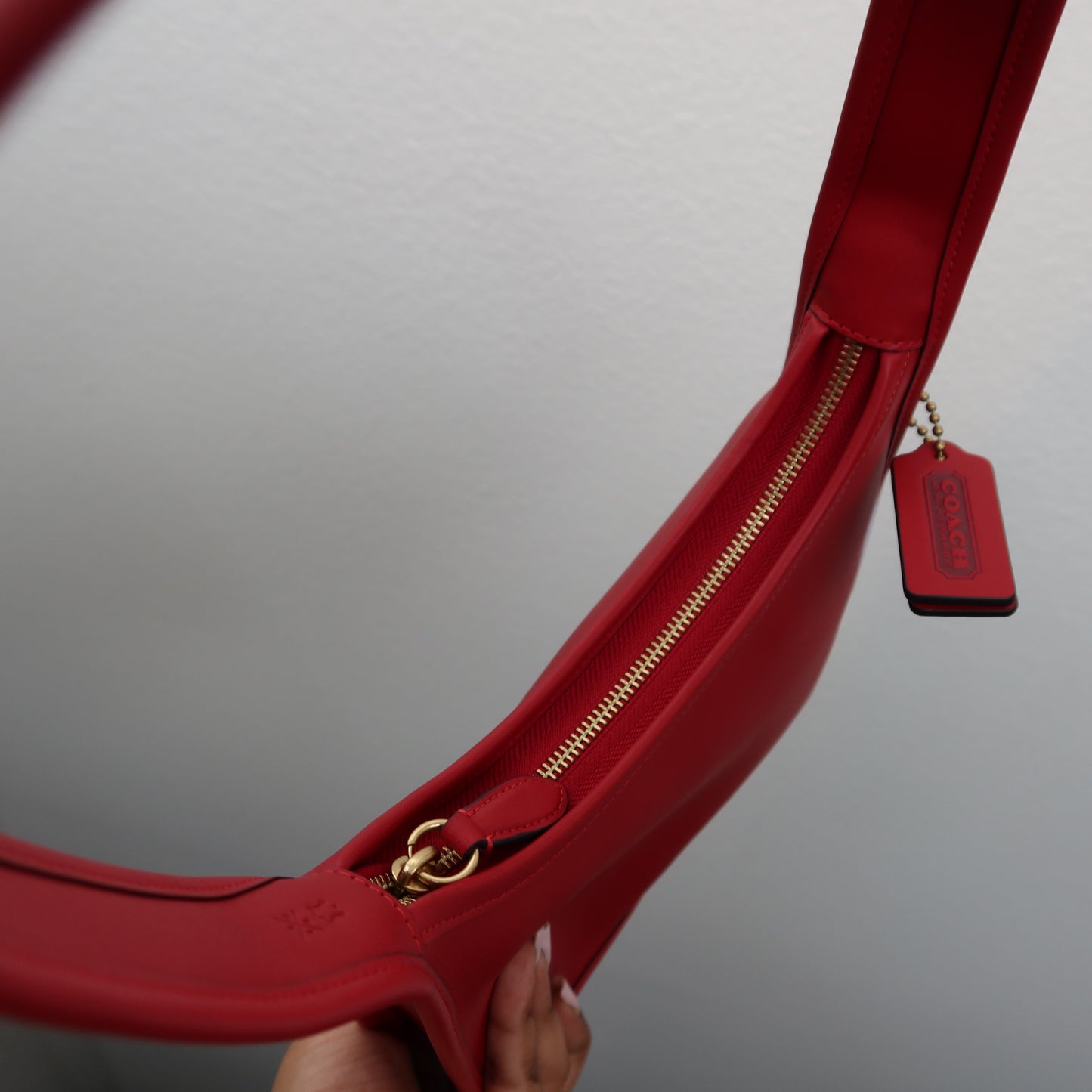 COACH Curve Zip Small Leather Shoulder Bag