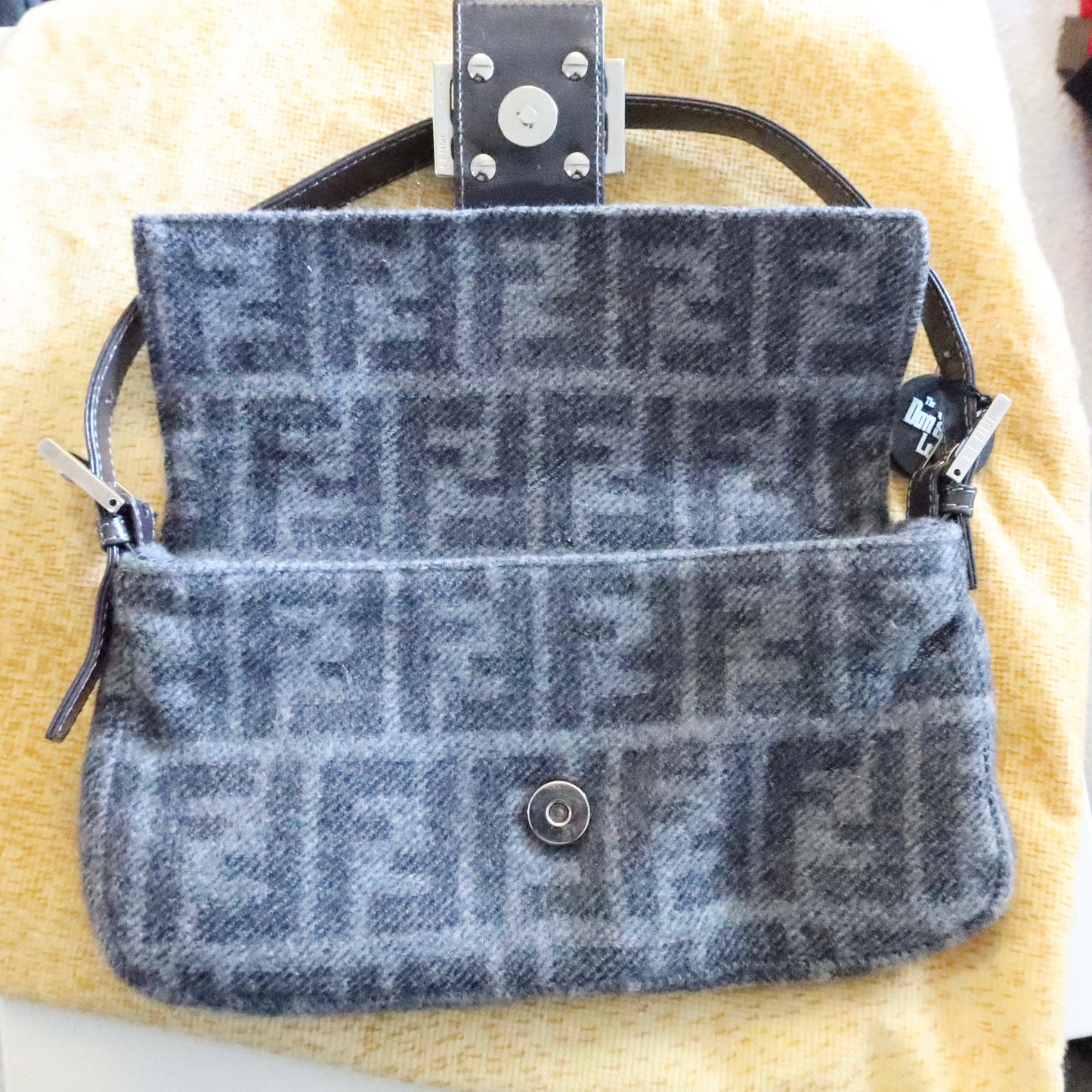 FENDI Wool Baguette Bag Grey