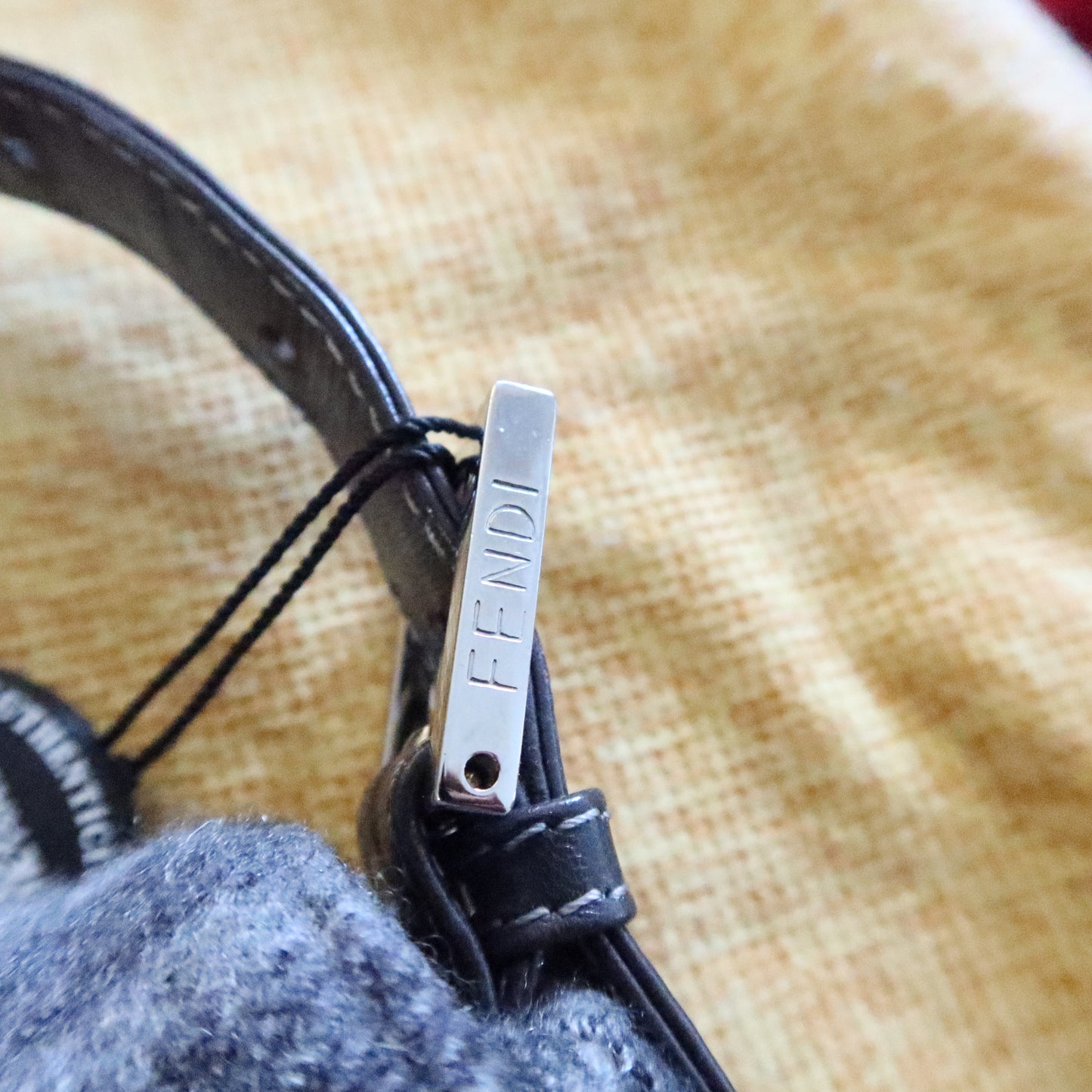 FENDI Wool Baguette Bag Grey