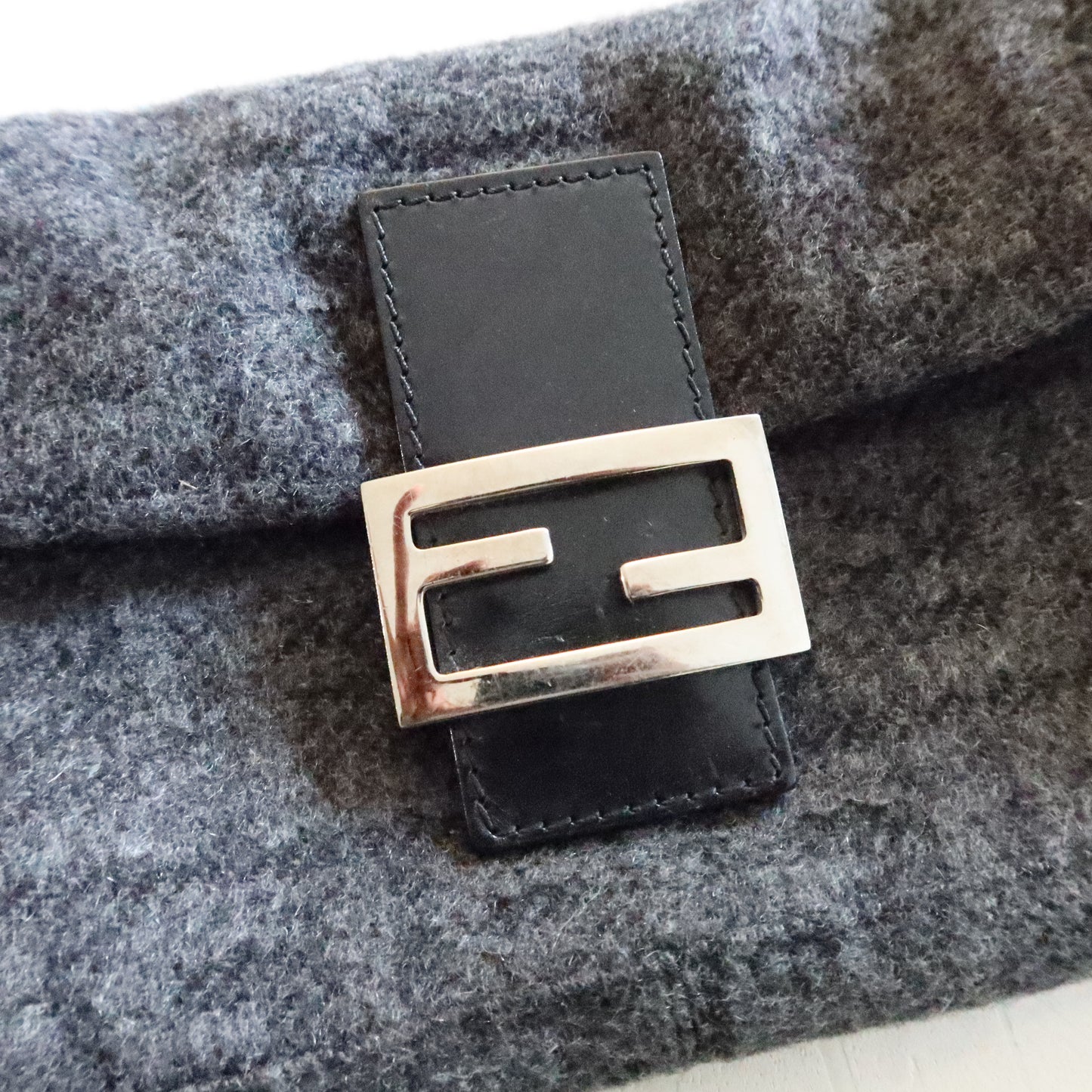 FENDI Wool Baguette Bag Black