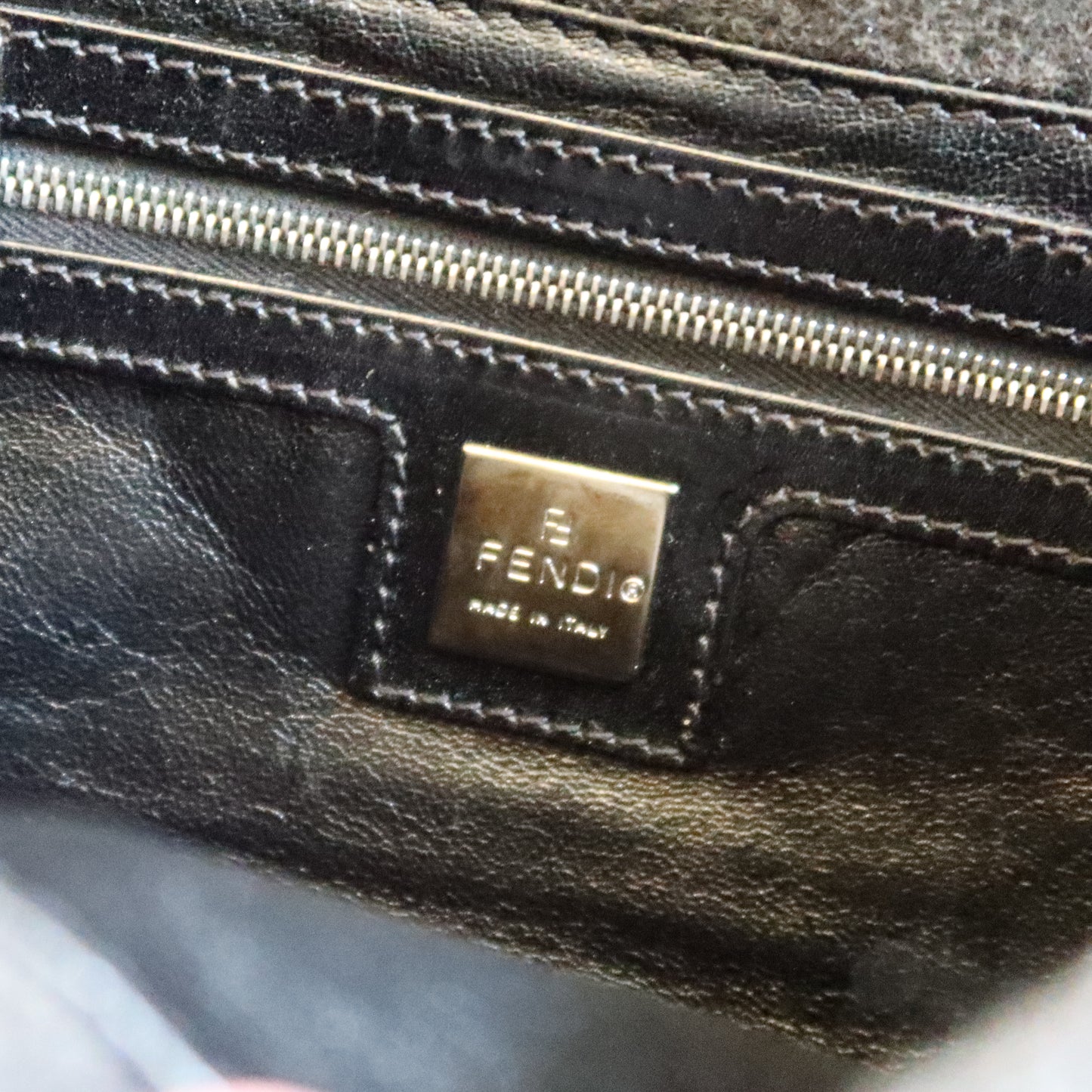 FENDI Wool Baguette Bag Black