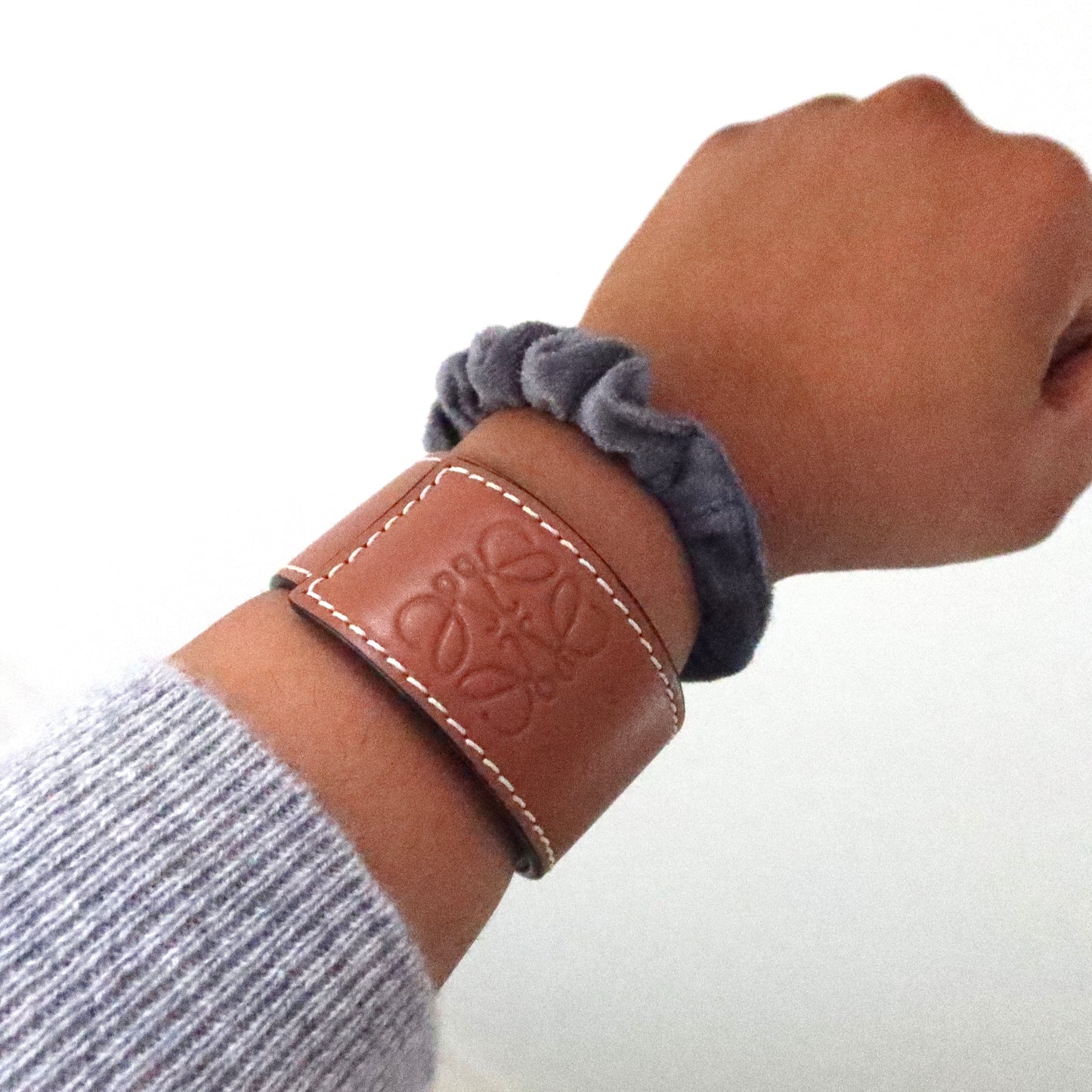 LOEWE Anagram Leather Snap Bracelet