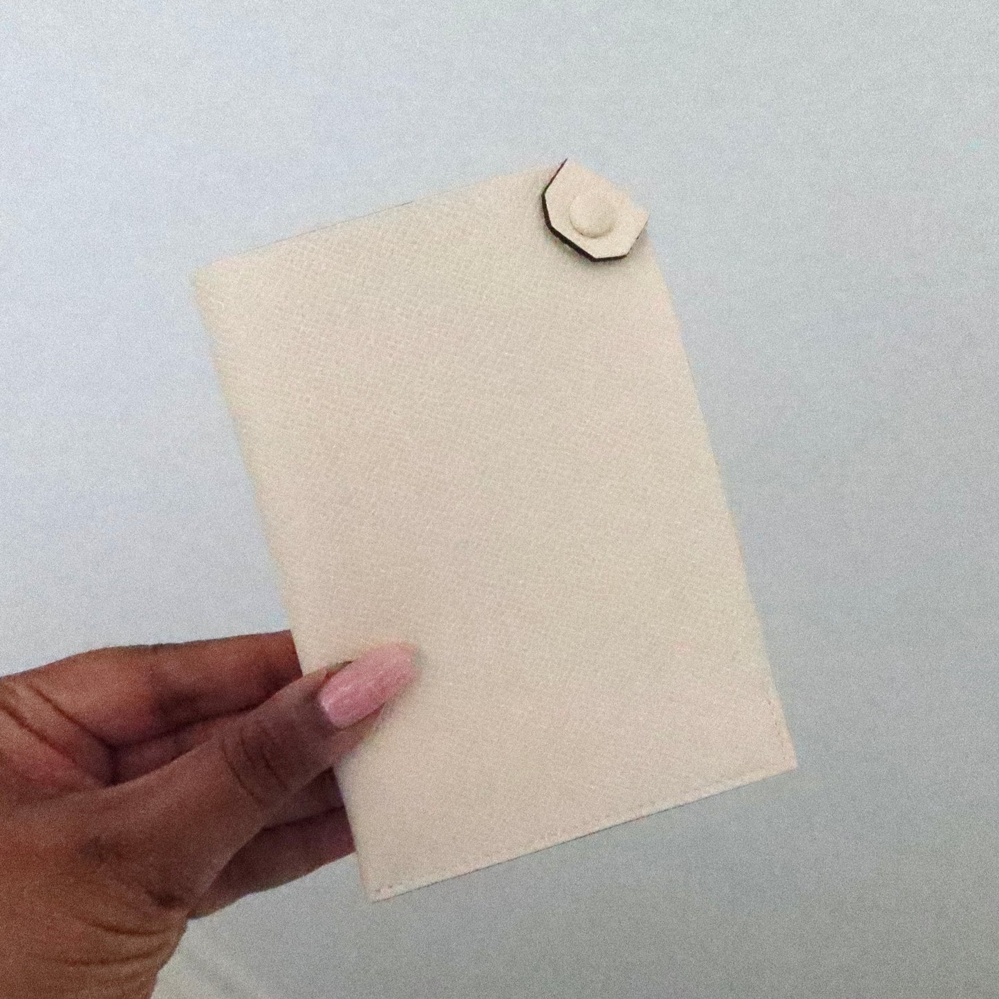 HERMES Epsom Tarmac PM Passport Holder Chalk White