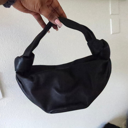 BOTTEGA VENETA Mini Double Knot Bag Black Intrecciato Nappa Leather