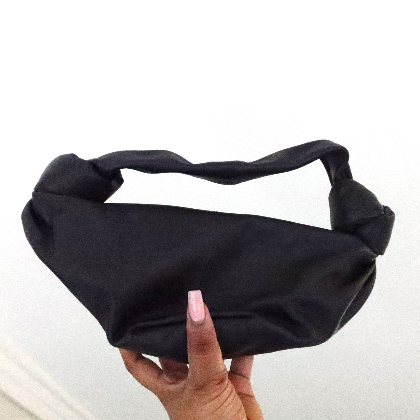 BOTTEGA VENETA Mini Double Knot Bag Black Intrecciato Nappa Leather