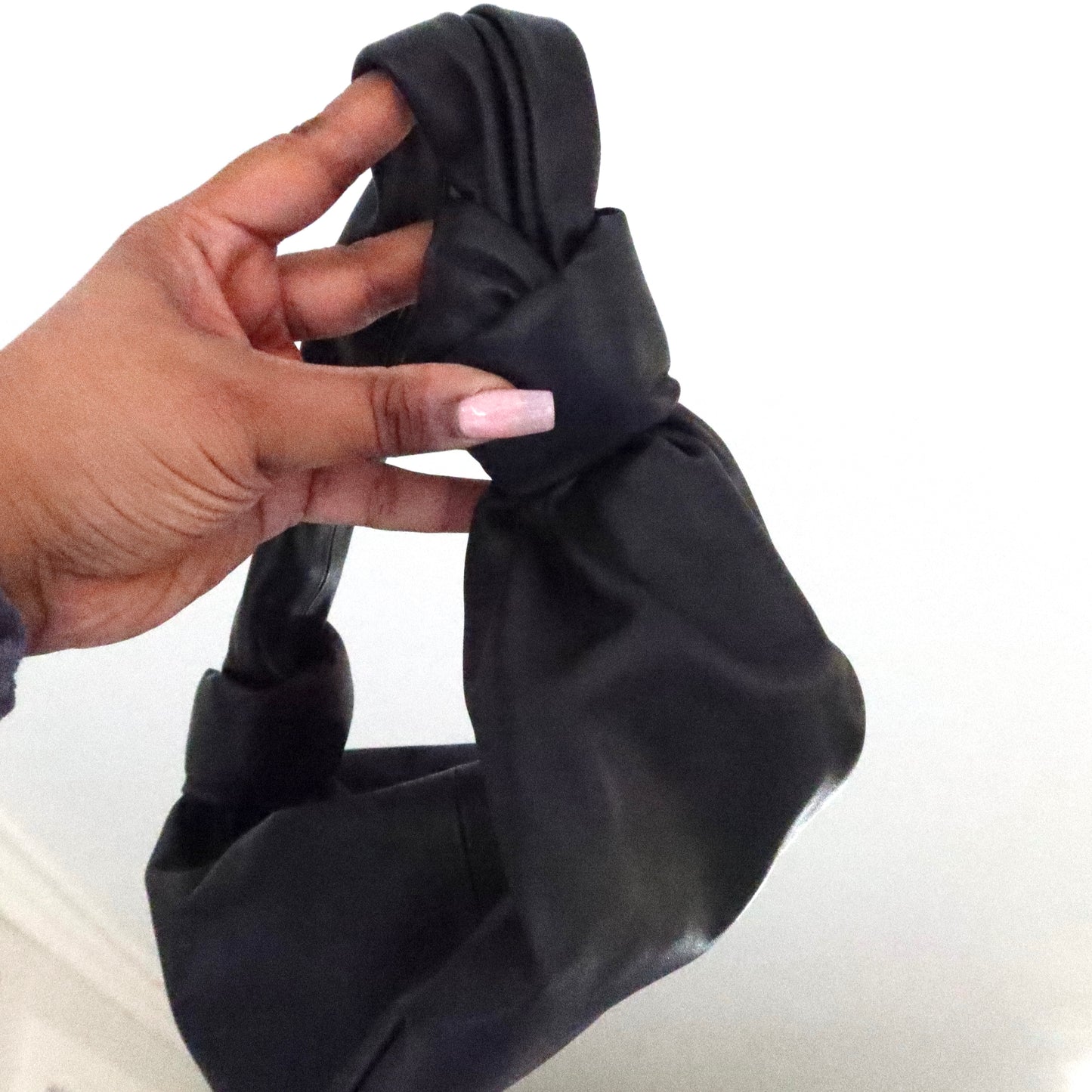 BOTTEGA VENETA Mini Double Knot Bag Black Intrecciato Nappa Leather